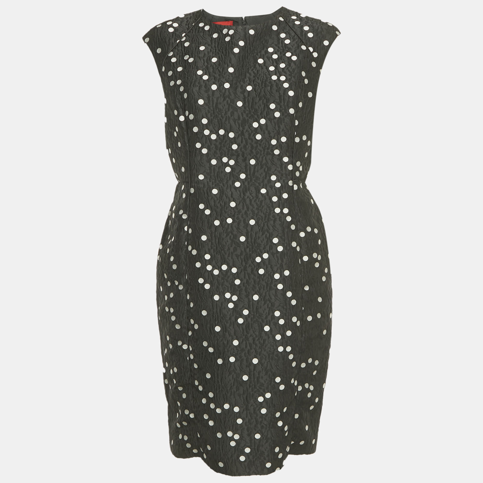 

CH Carolina Herrera Black Polka Dot Jacquard Short Dress M