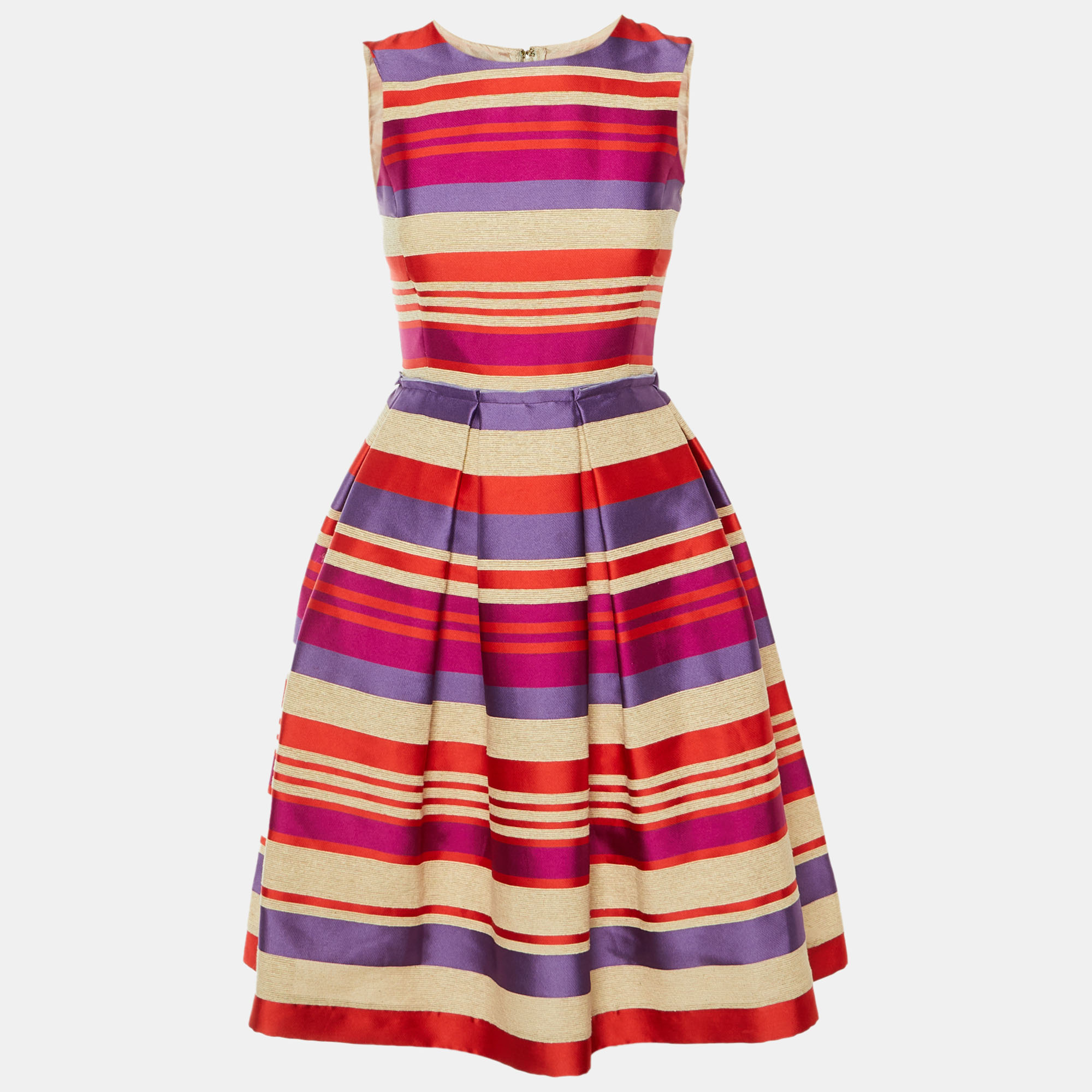

CH Carolina Herrera Multicolor Striped Silk Blend Short Dress XS