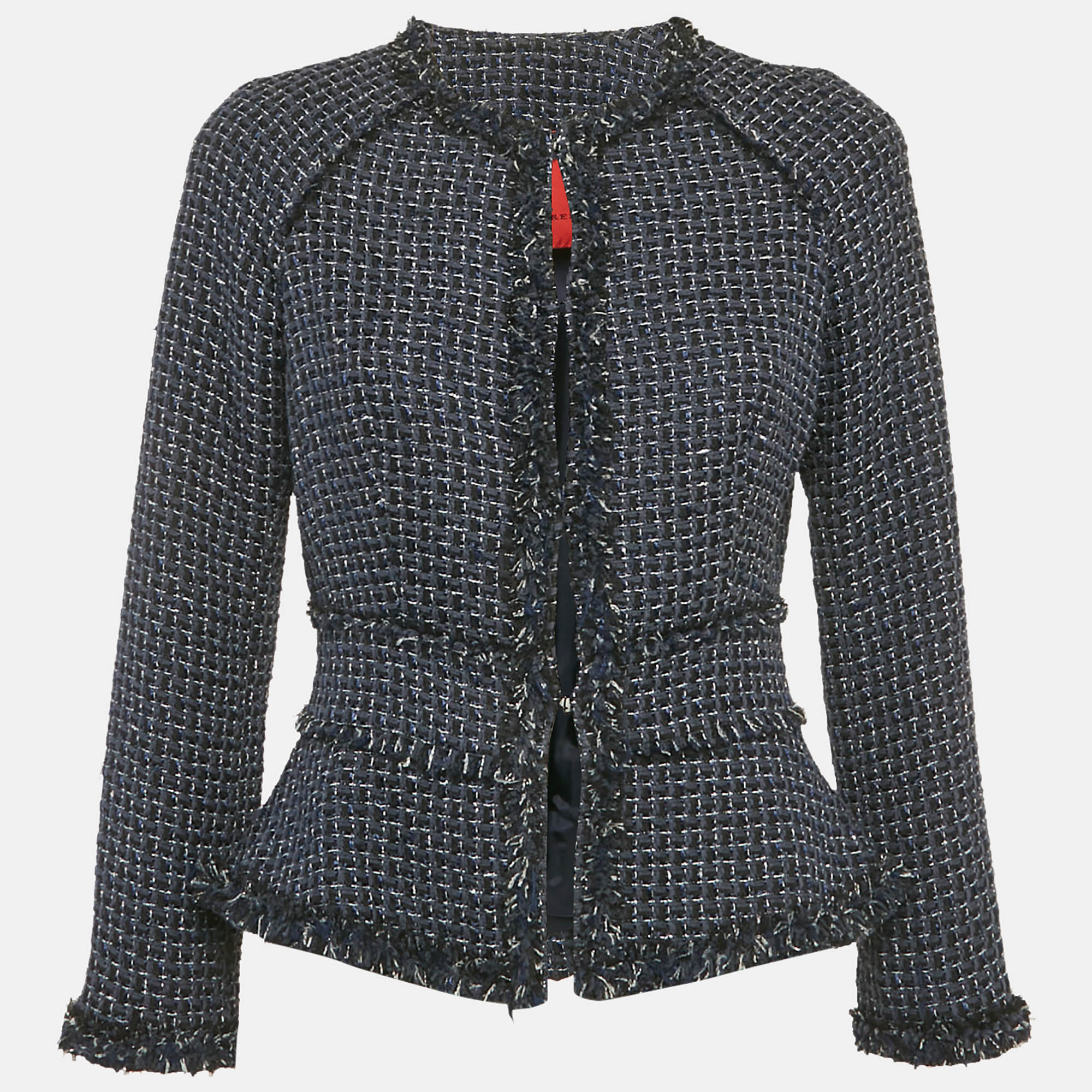 

CH Carolina Herrera Navy Blue Tweed Jacket M