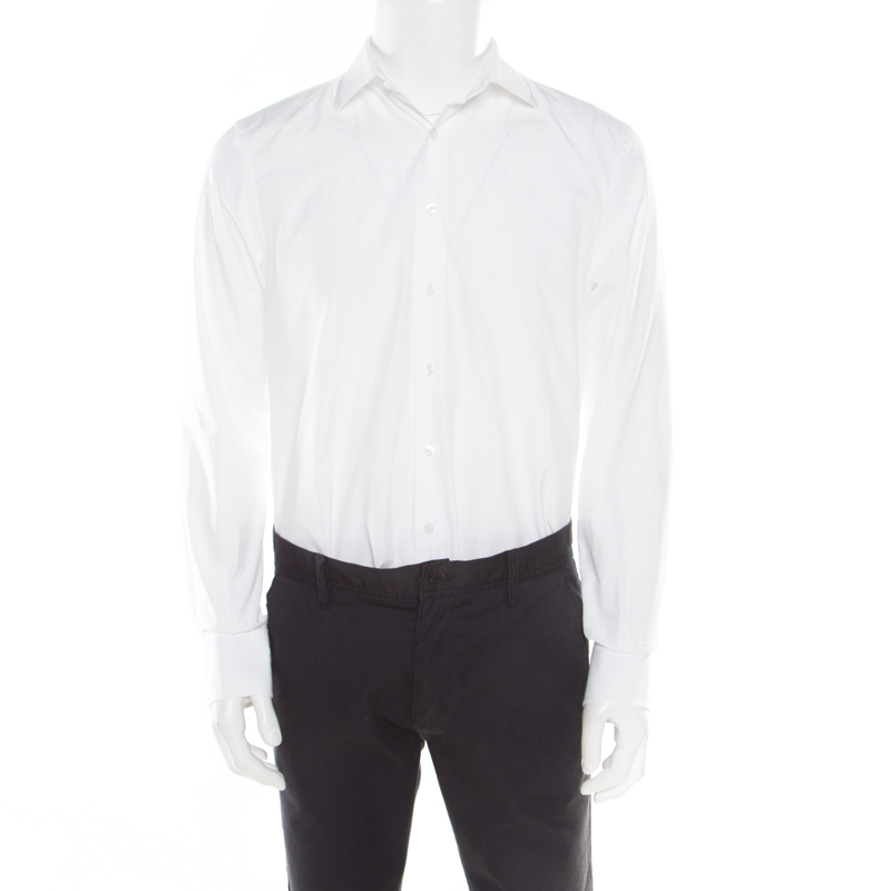 

CH Carolina Herrera White Cotton Long Sleeve Button Front Shirt XL