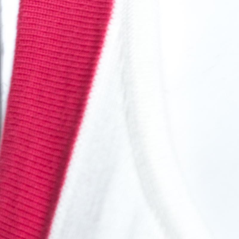 Pre-owned Ch Carolina Herrera Bicolor Knit Contrast Trim Detail Sleeveless Top L In White