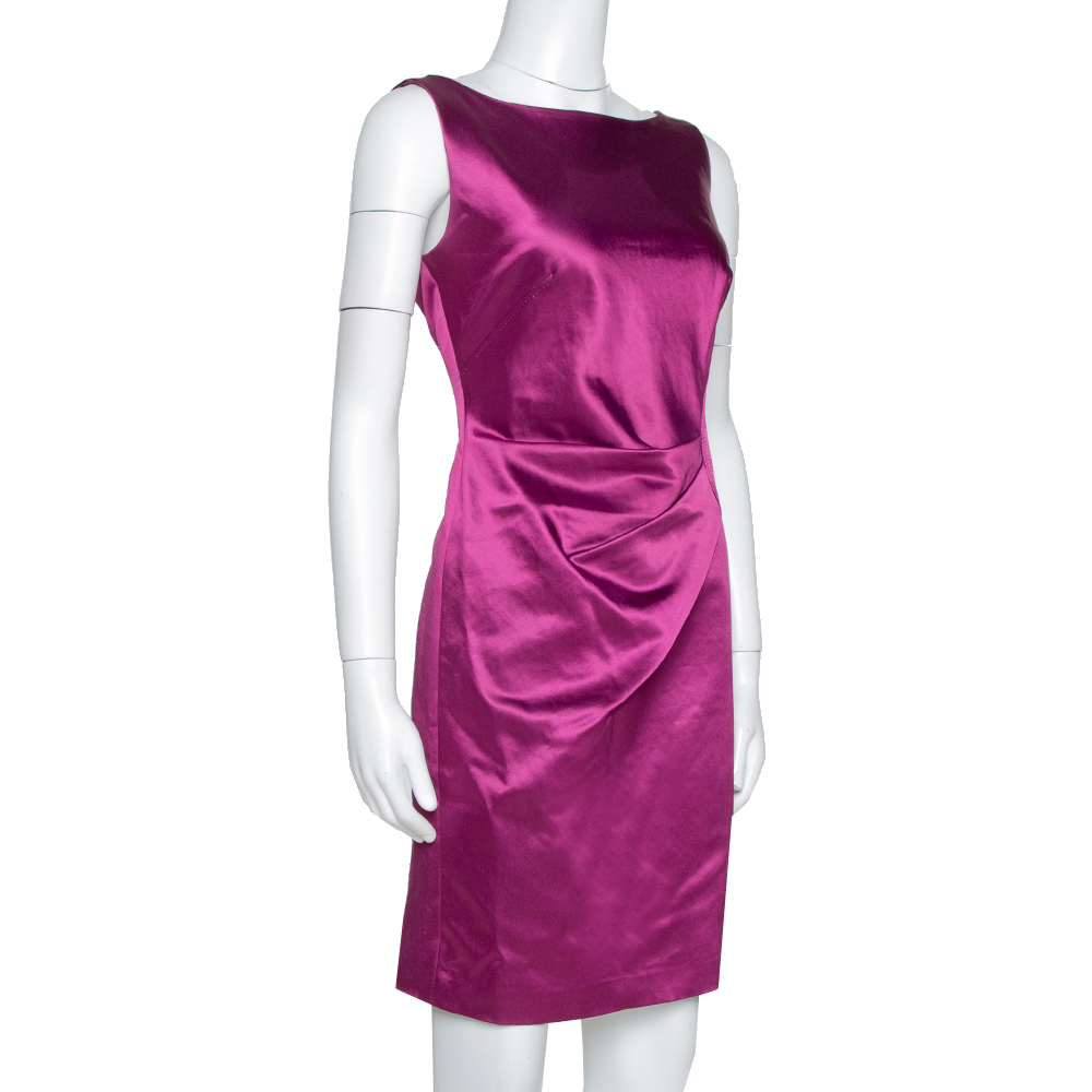 

CH Carolina Herrera Plum Satin Sleeveless Sheath Dress, Purple