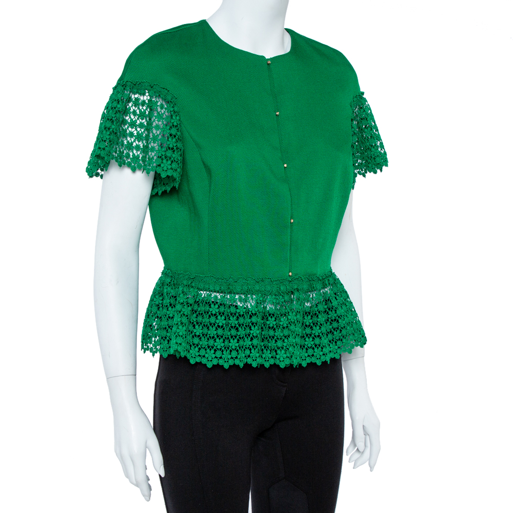 

CH Carolina Herrera Green Cardigan
