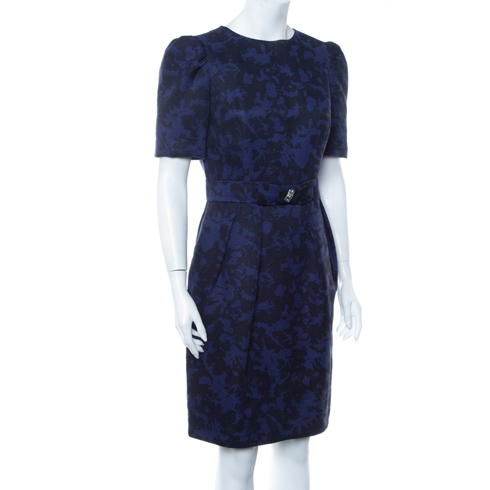 

CH Carolina Herrera Purple & Black Jacquard Belted Mini Dress