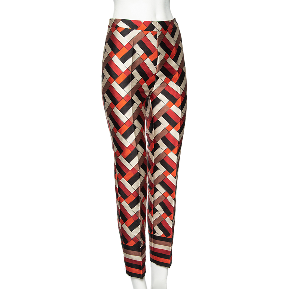 

CH Carolina Herrera Multicolored Geometric Cotton Twill Pants, Multicolor