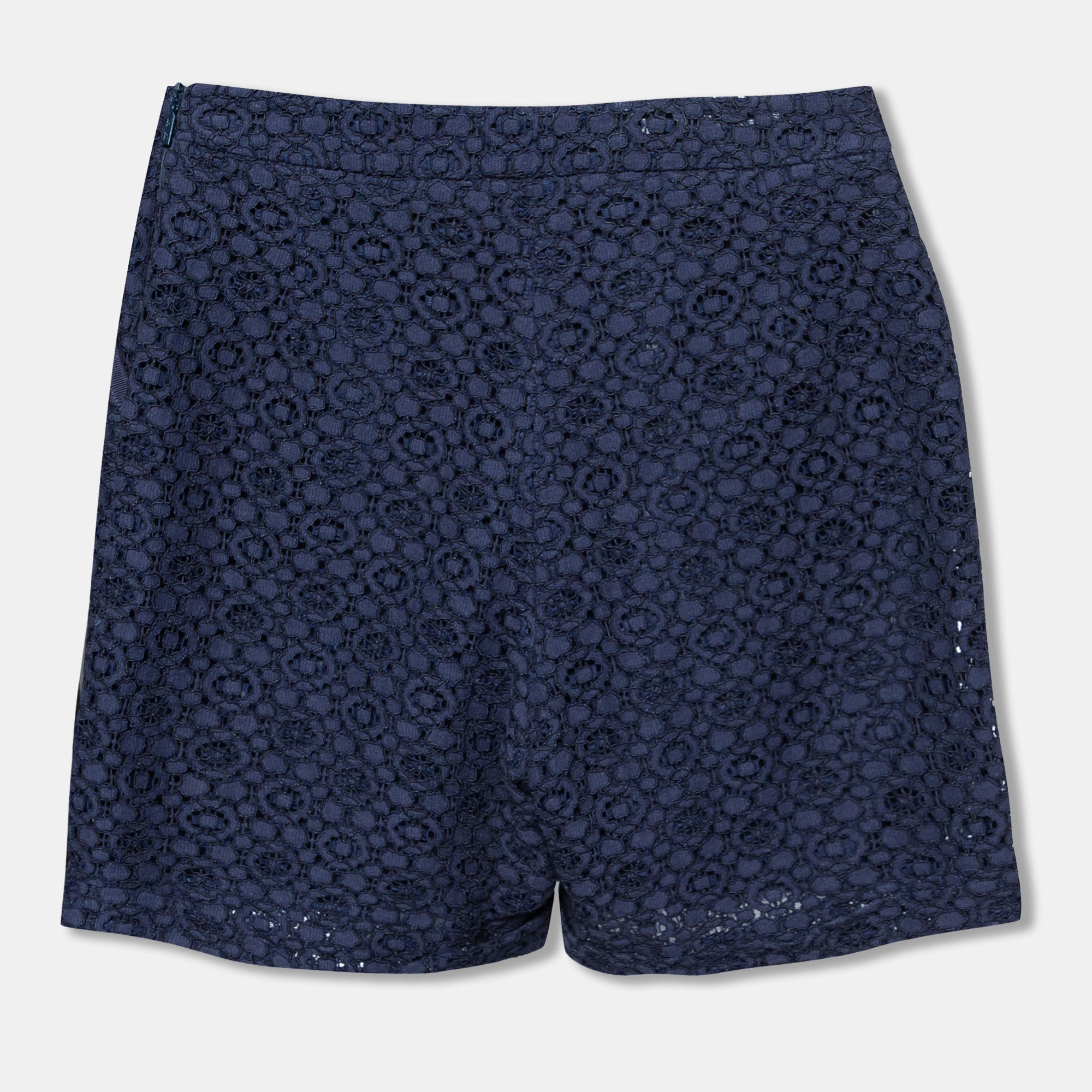 

CH Carolina Herrera Navy Blue Lace Mini Shorts