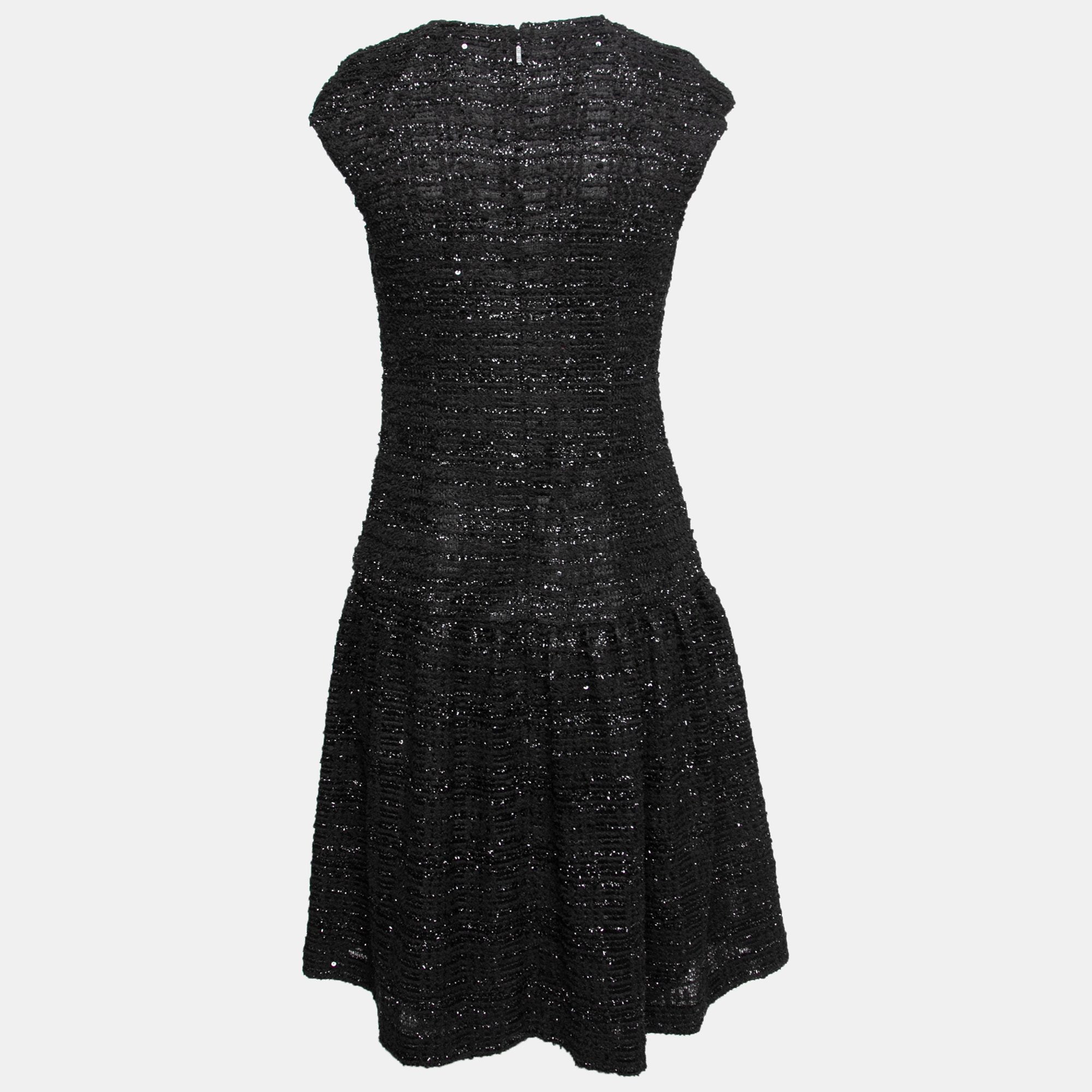 

CH Carolina Herrera Black Sequin Embellished Lurex Knit Dress S