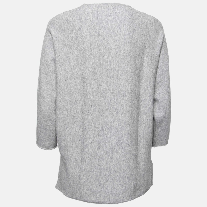 

CH Carolina Herrera Grey Wool Bow Detail Round Neck Sweater