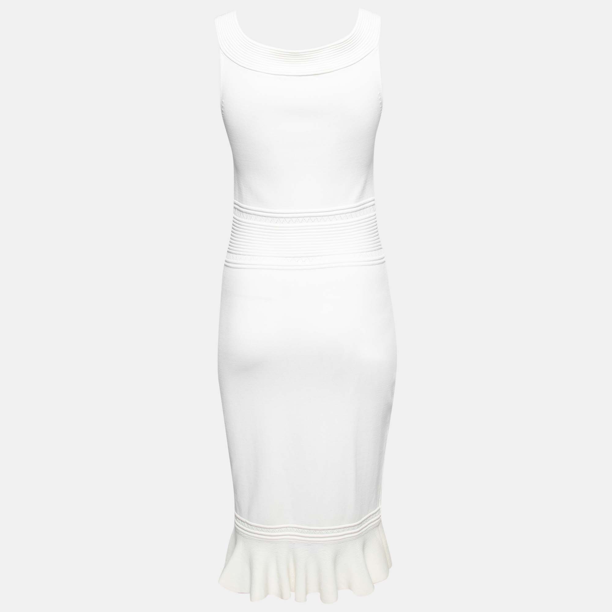 

CH Carolina Herrera White Knit Midi Dress