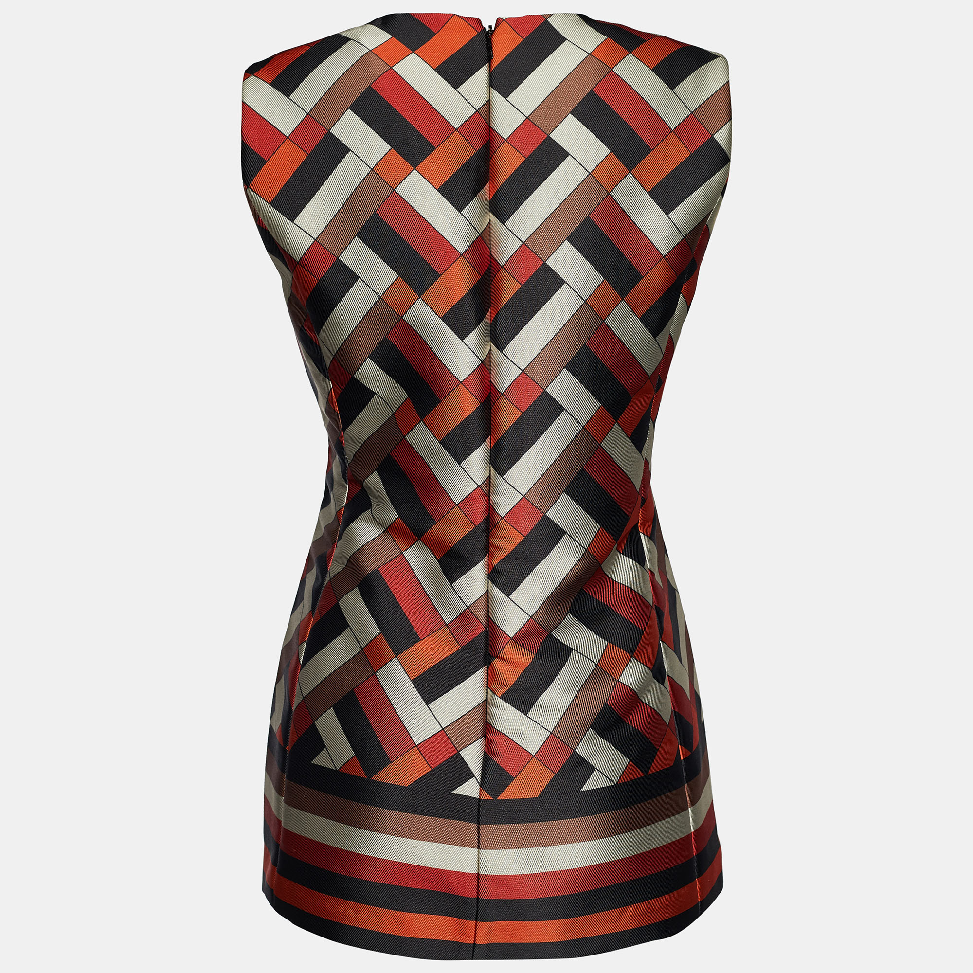 

CH Carolina Herrera Multicolor Geometric Print Faille Sleeveless Top