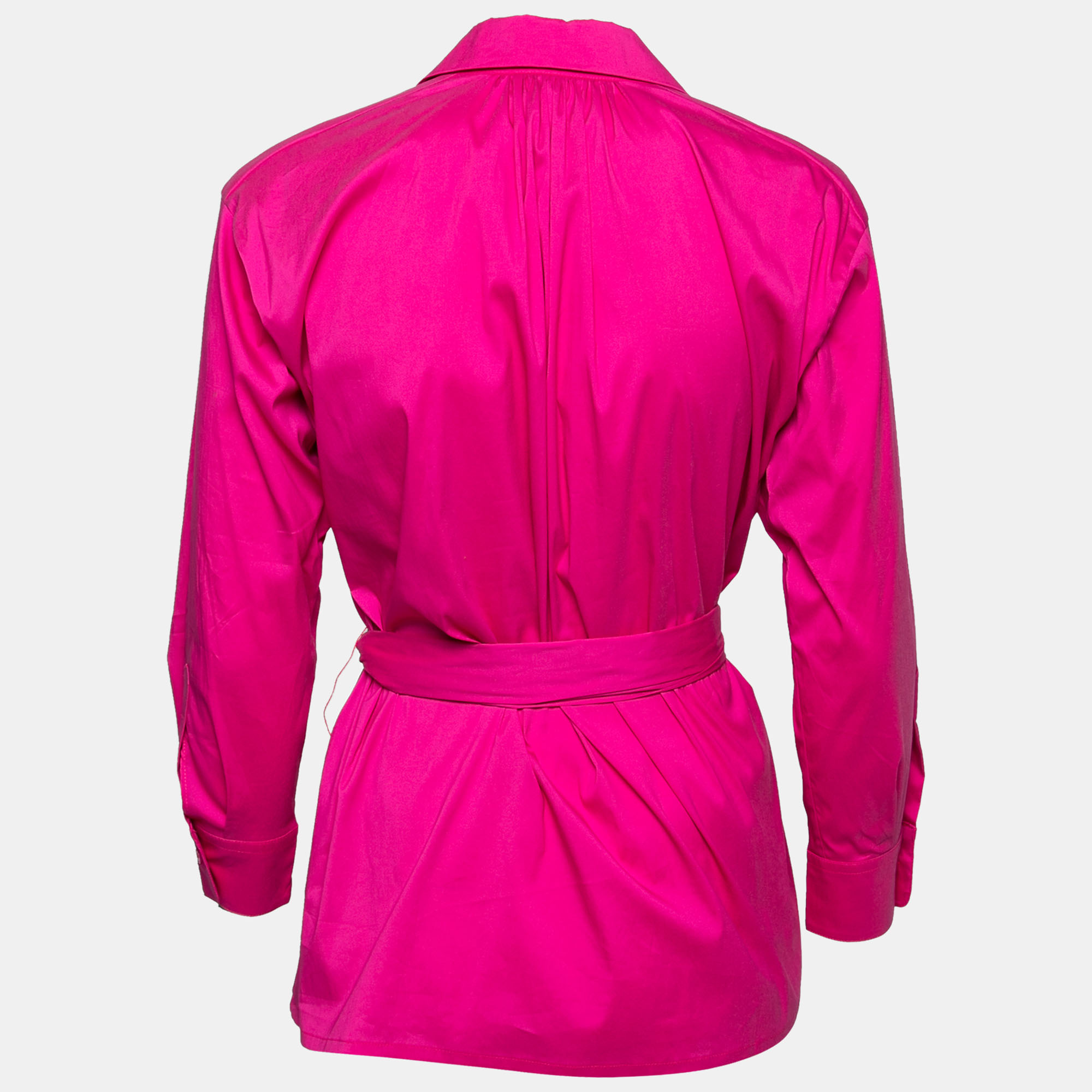 

CH Carolina Herrera Pink Stretch Cotton Long Sleeve Blouse