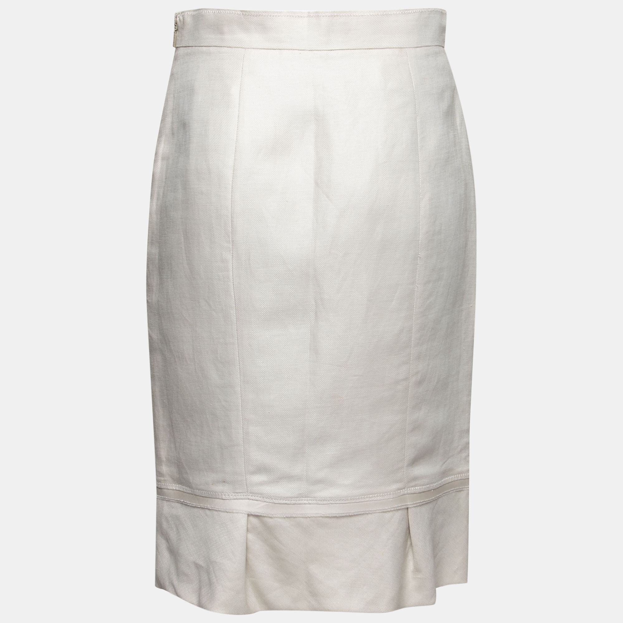 

CH Carolina Herrera Cotton & Silk Textured Flared Hem Skirt, Beige