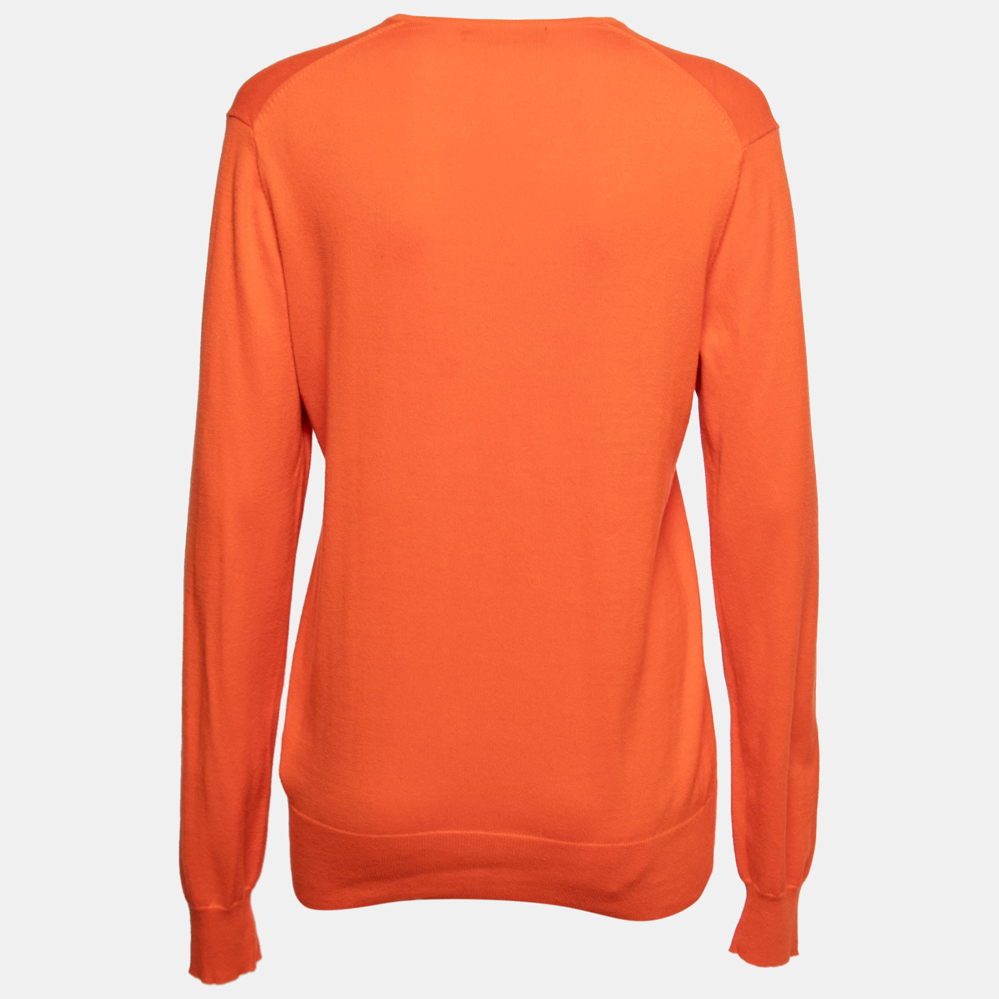 

CH Carolina Herrera Orange Cotton Knit Long-Sleeve Sweater