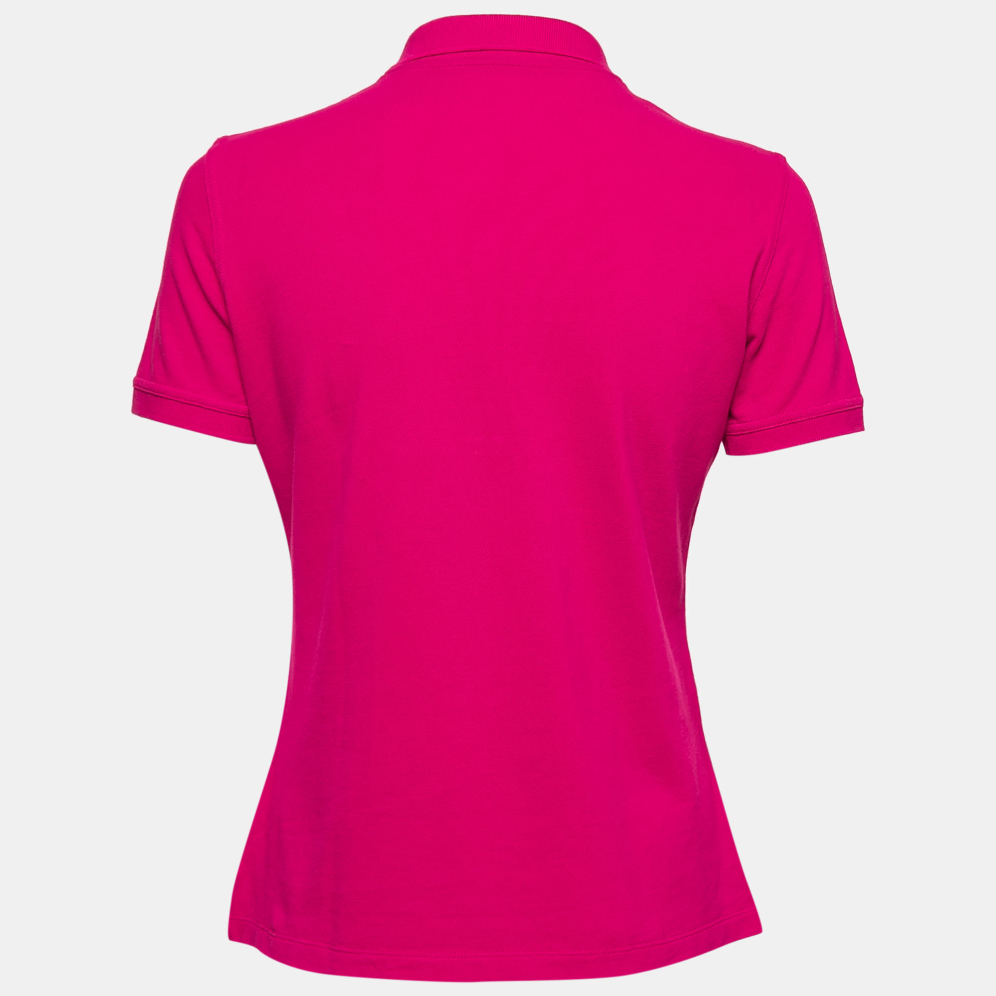 

CH Carolina Herrera Pink Cotton Logo Detail Polo T-Shirt