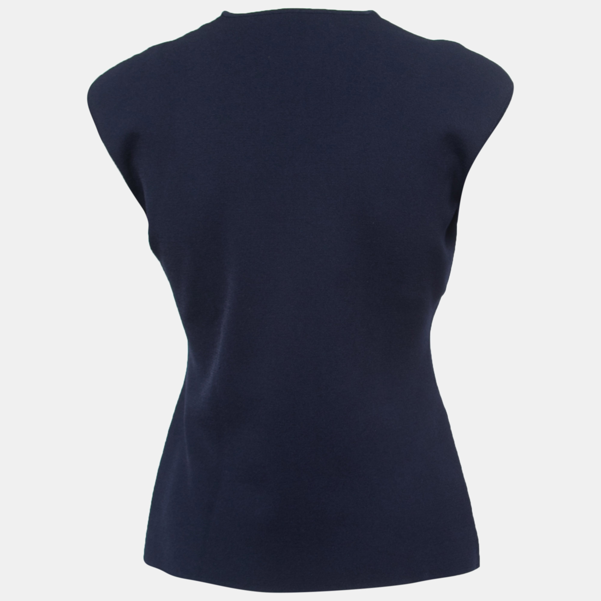 

CH Carolina Herrera Navy Blue Knit Round Neck Top