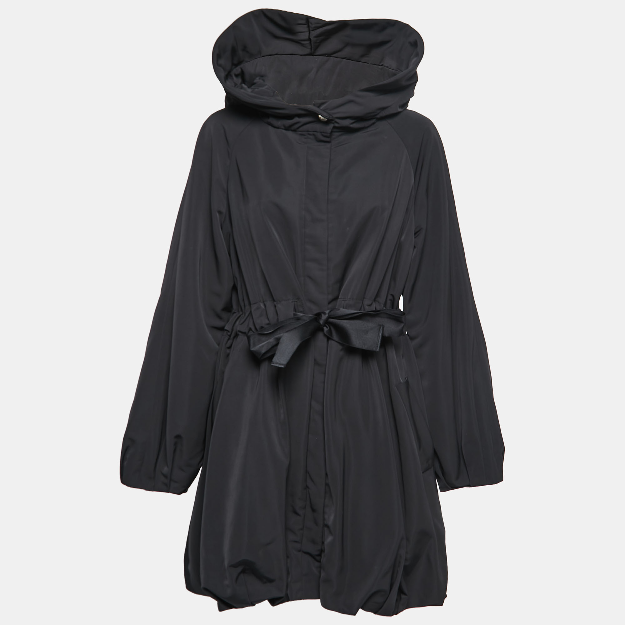 CH Carolina Herrera Black Synthetic Drawstring Hooded Jacket L