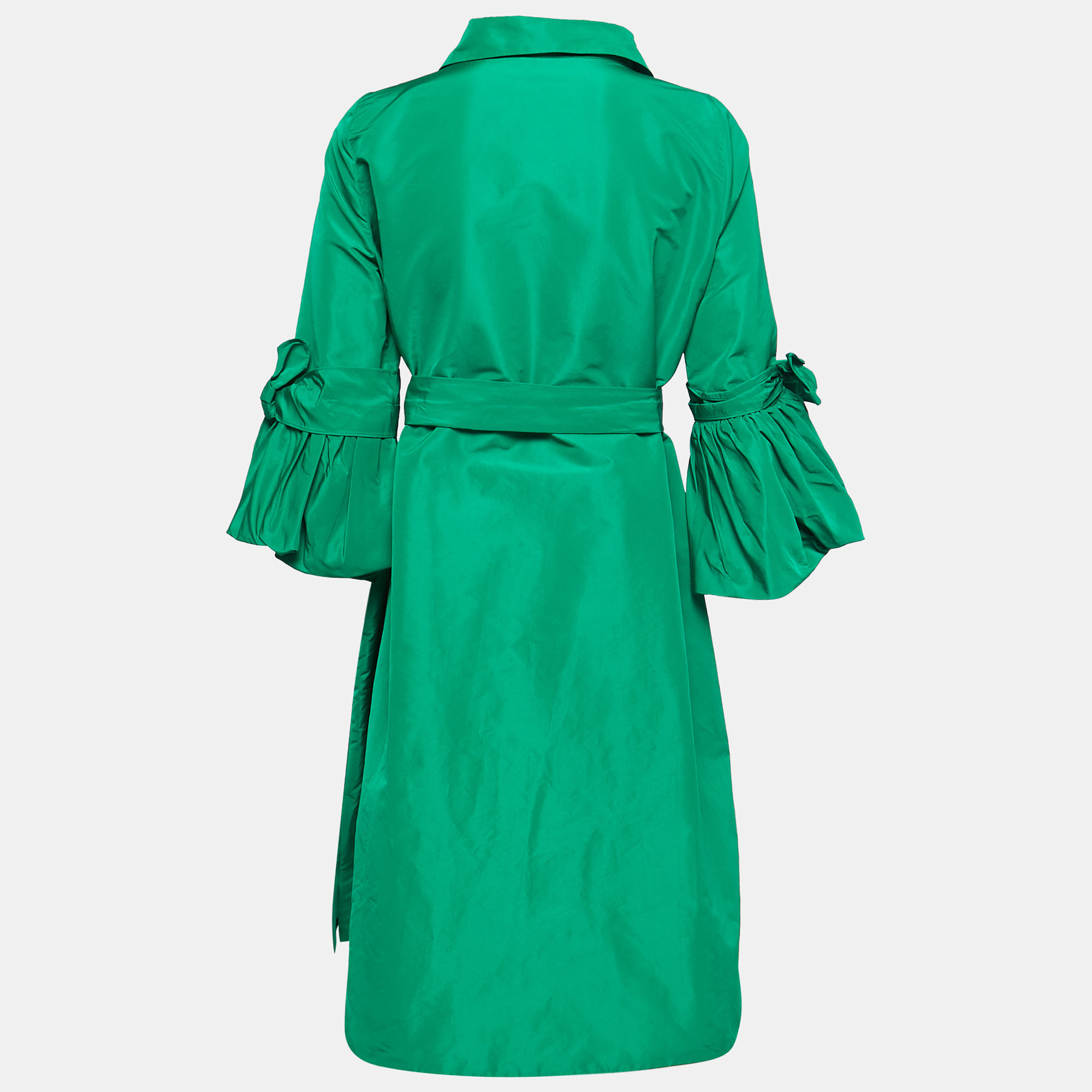 

CH Carolina Herrera Green Taffeta Belted Dress