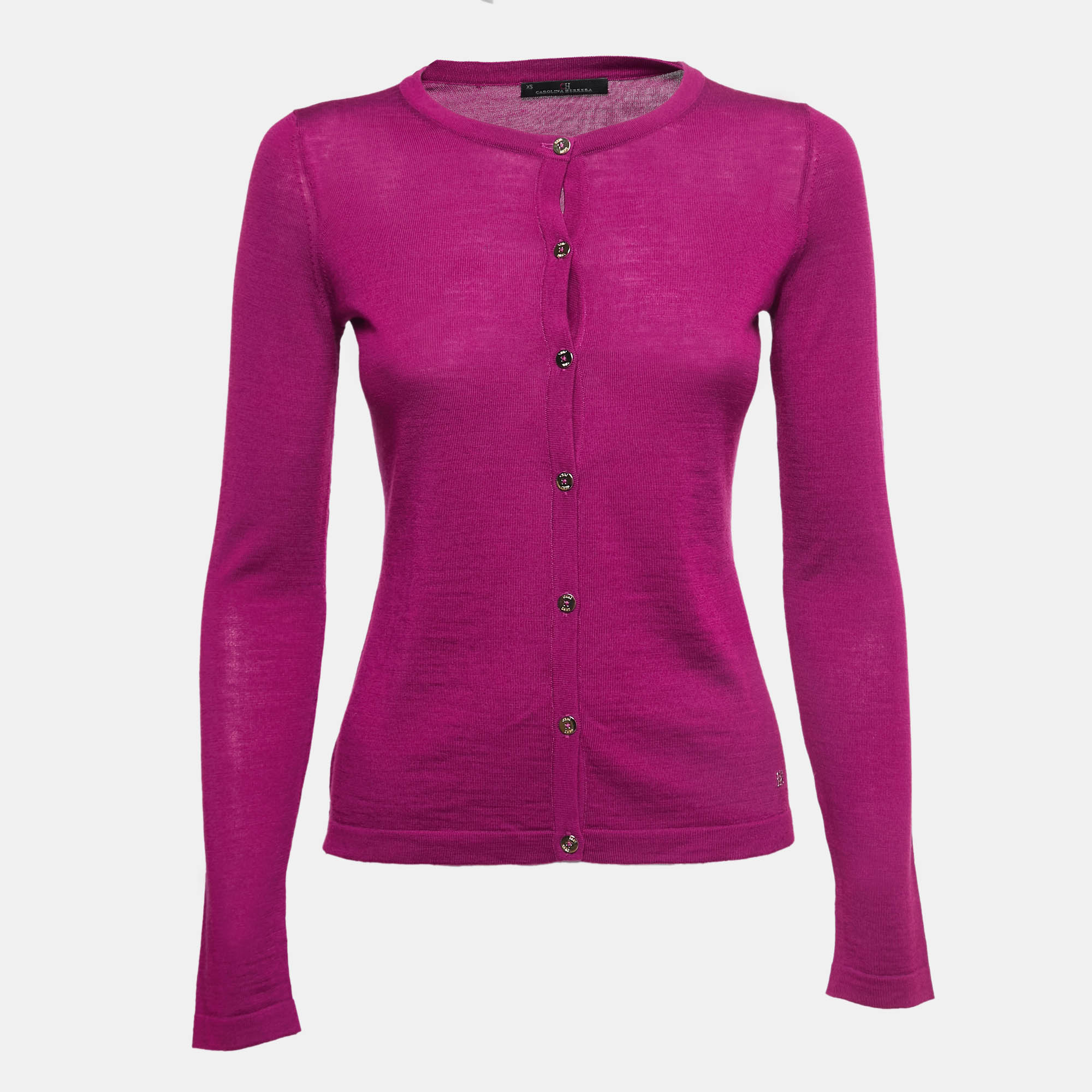 

CH Carolina Herrera Purple Knit Buttoned Cardigan XS