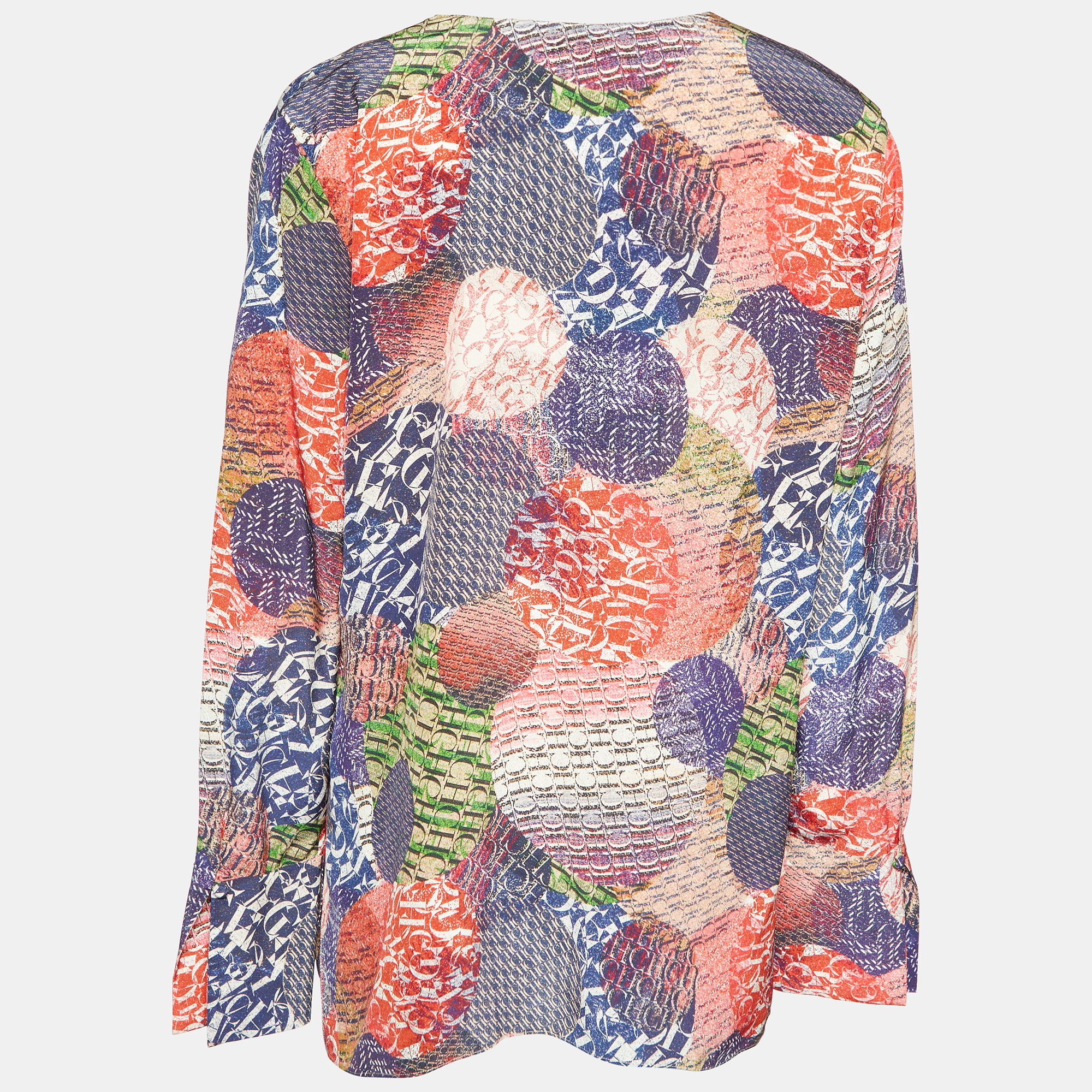 

CH Carolina Herrera Multicolor Logo Printed Silk Top