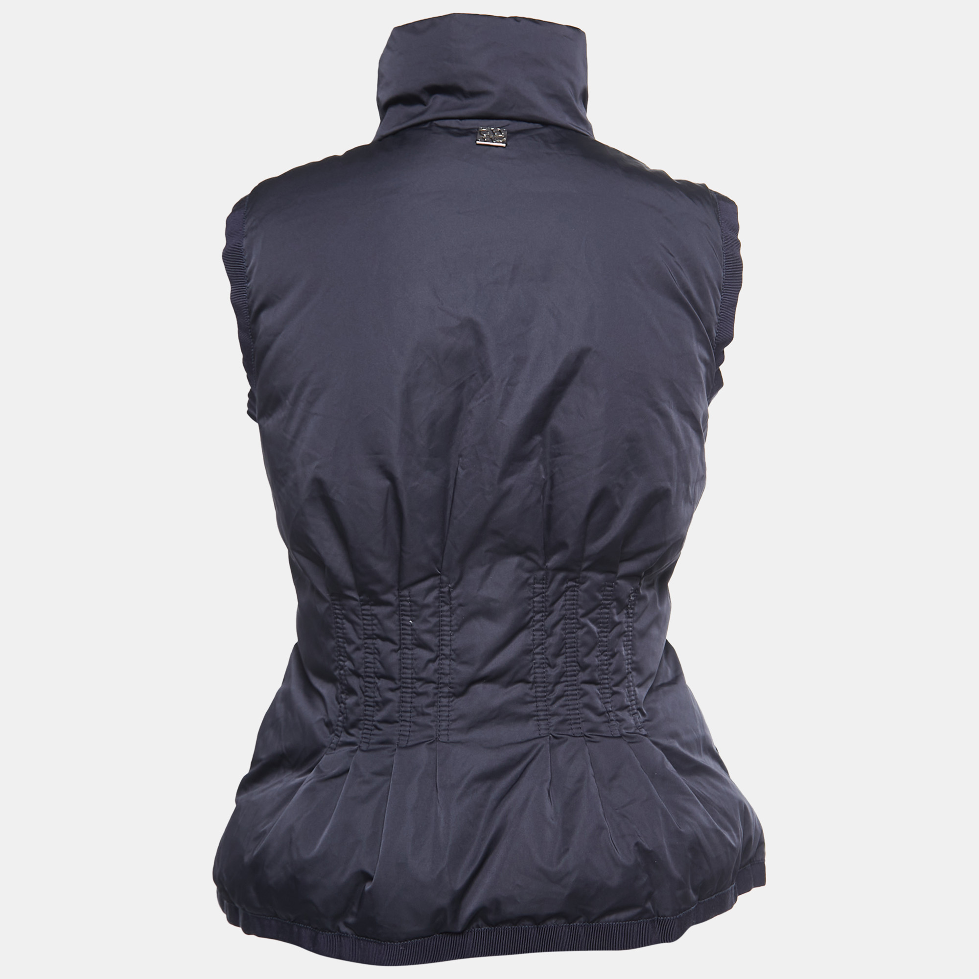 

CH Carolina Herrera Navy Blue Synthetic Zip Front Sleeveless Down Jacket