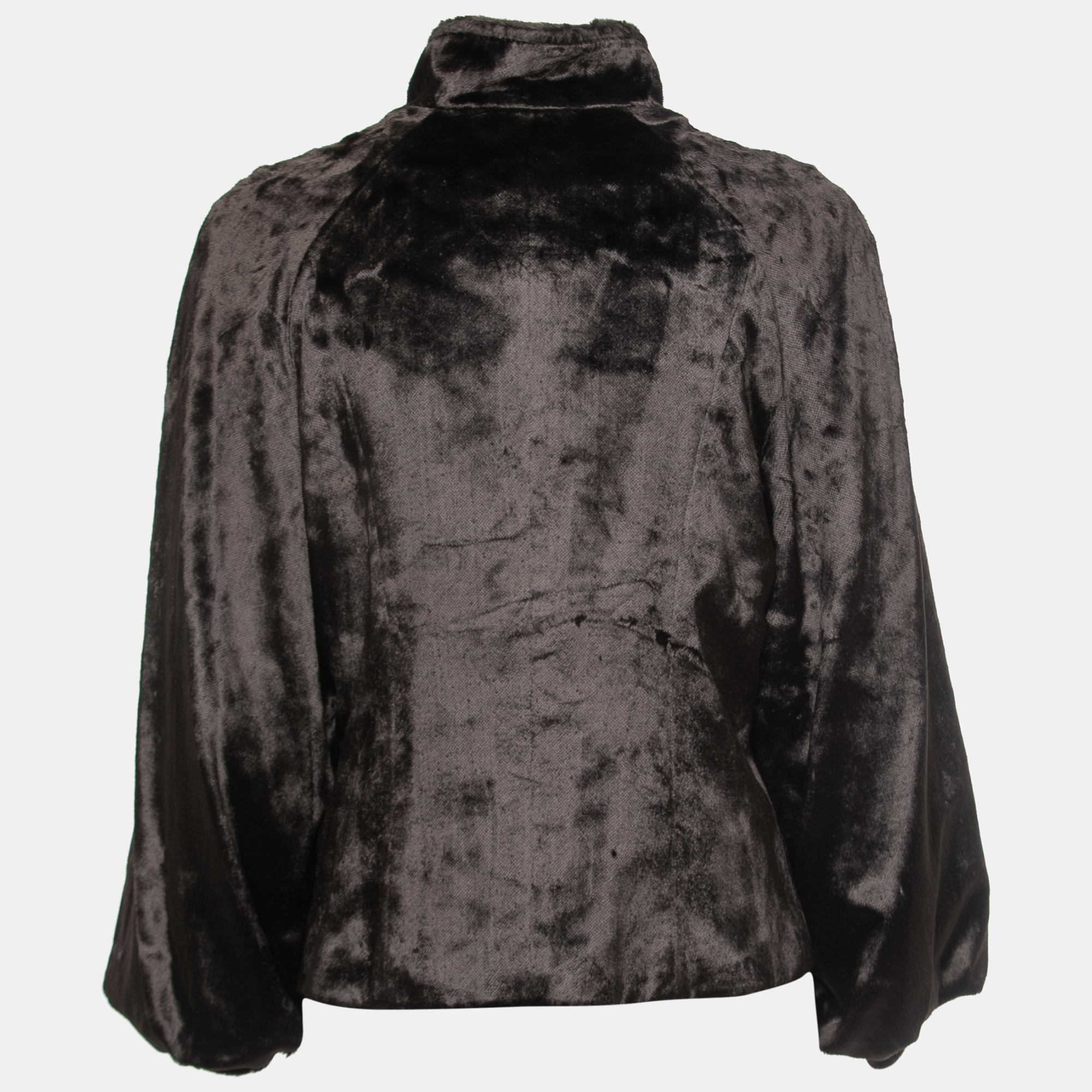 

CH Carolina Herrera Brown Velvet Button Front Jacket
