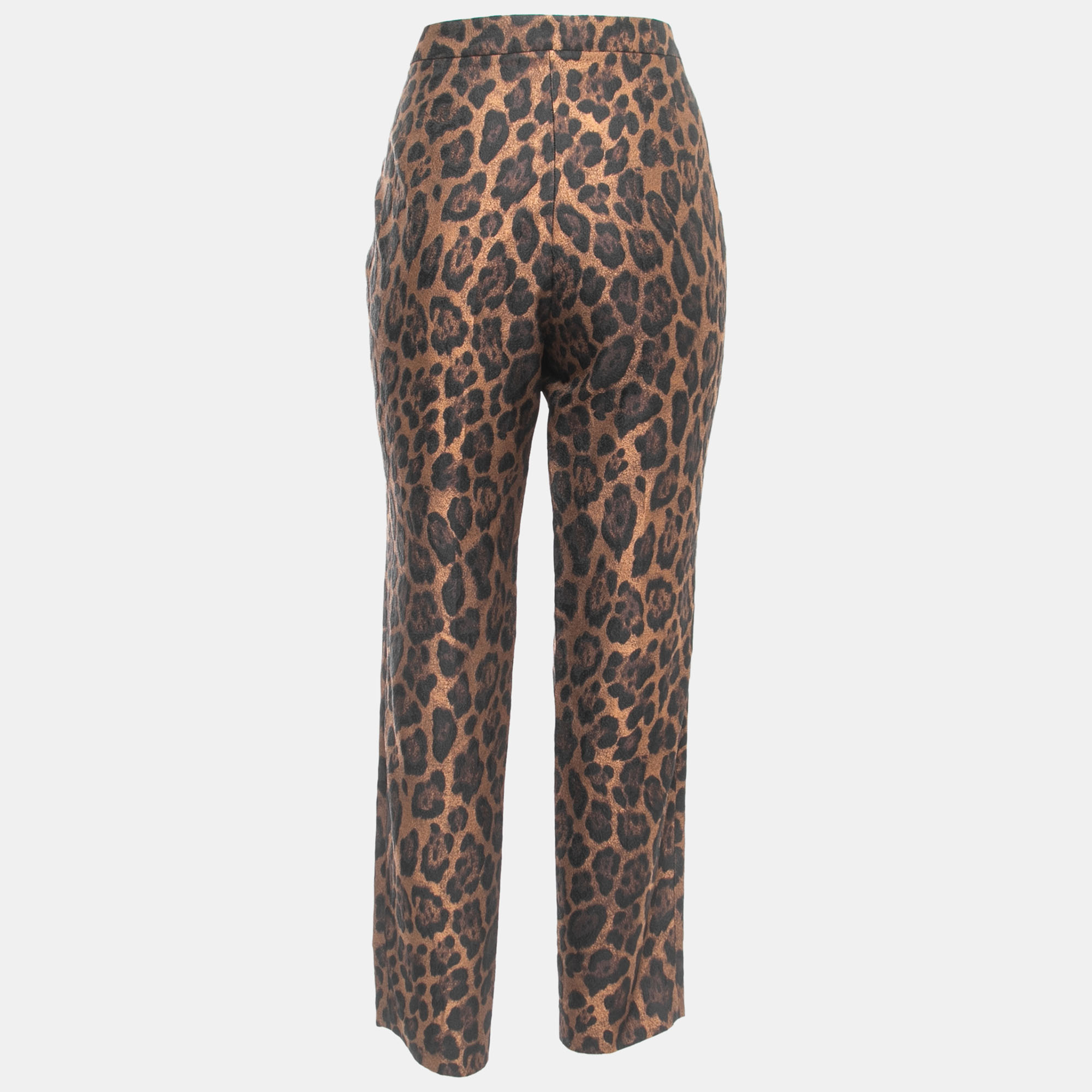 

CH Carolina Herrera Brown Leopard Patterned Jacquard Trousers