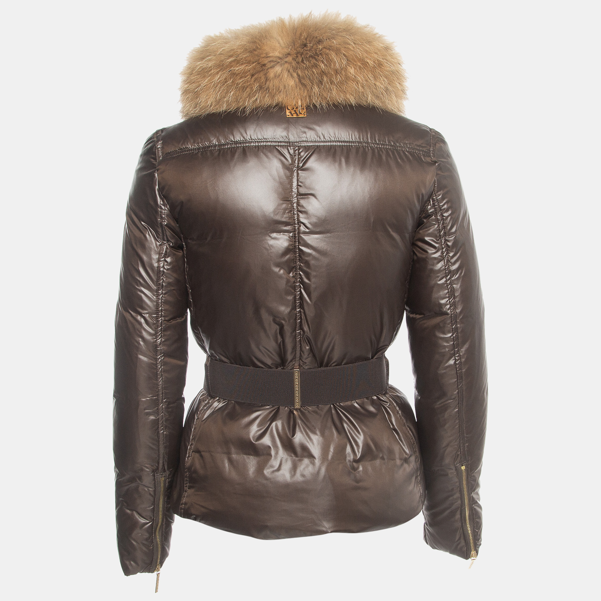 

CH Carolina Herrera Brown Nylon Racoon Fur Neckline Zip Front Down Jacket