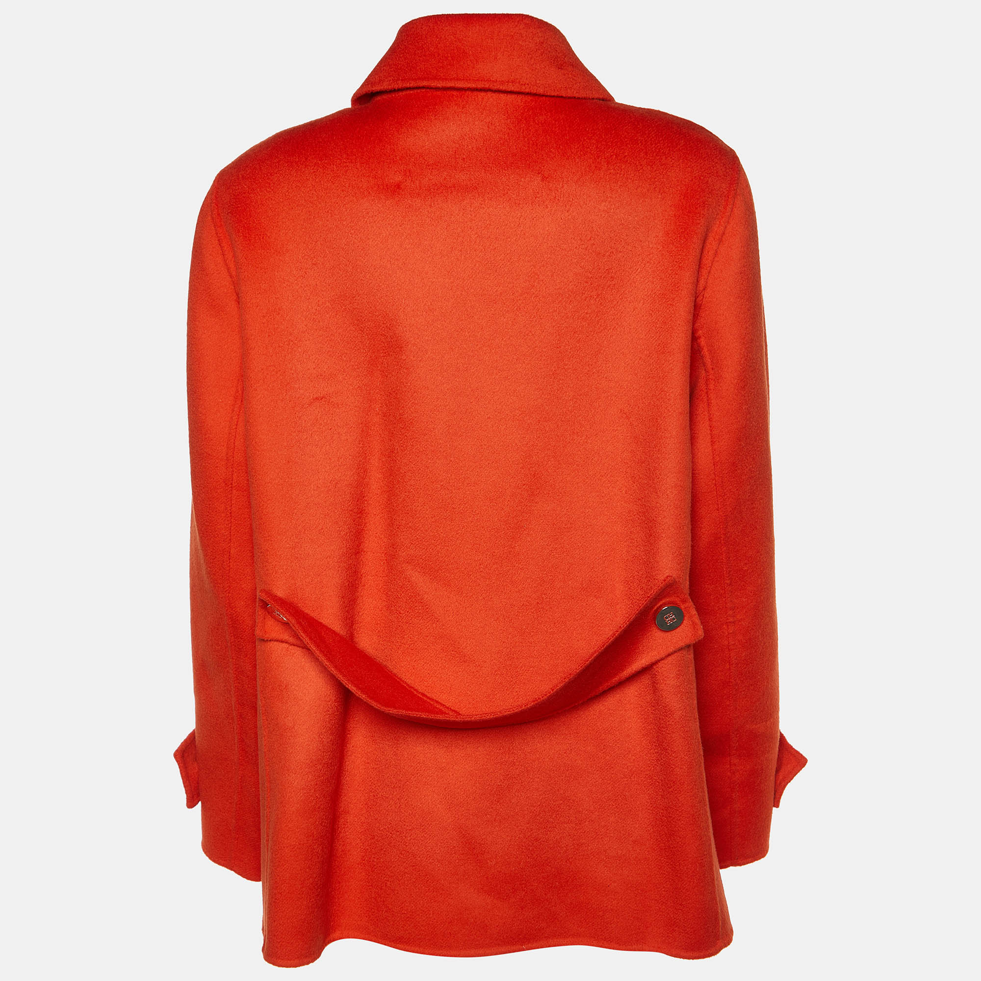 

CH Carolina Herrera Orange Wool Double Breasted Short Coat