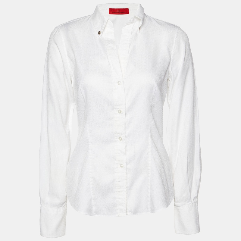 

CH Carolina Herrera White Cotton Button Front Shirt