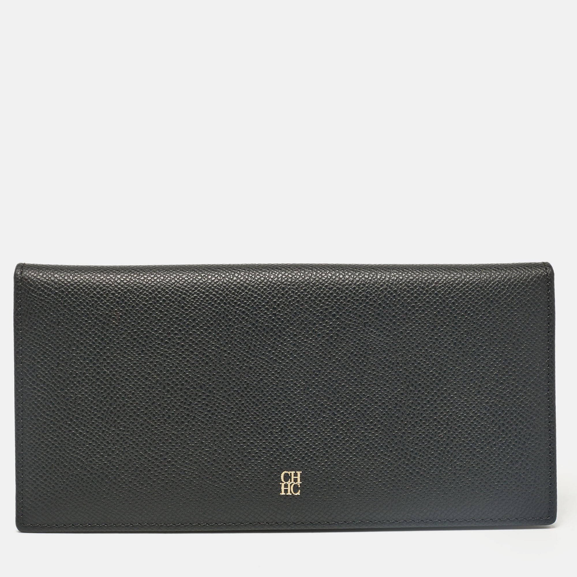 

Carolina Herrera Black Leather Bifold Long Wallet