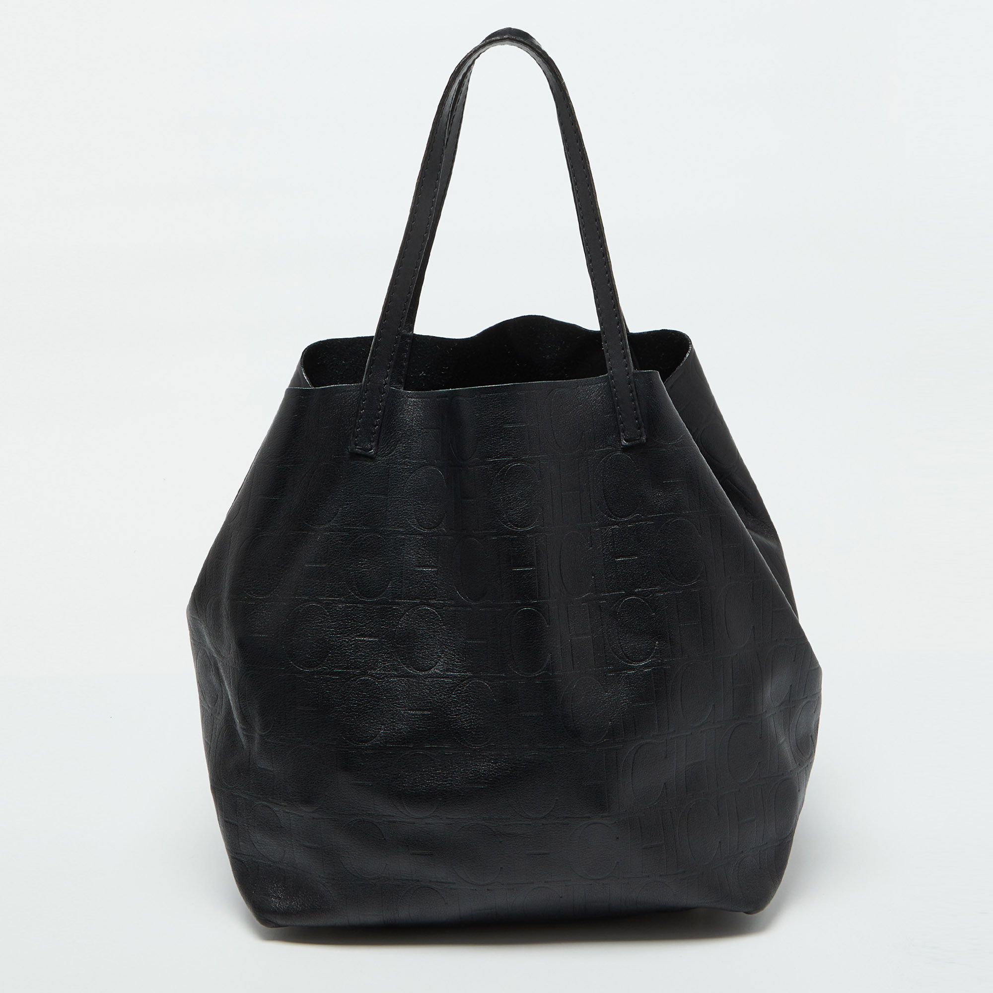 

CH Carolina Herrera Black Monogram Leather Matryoshka Tote