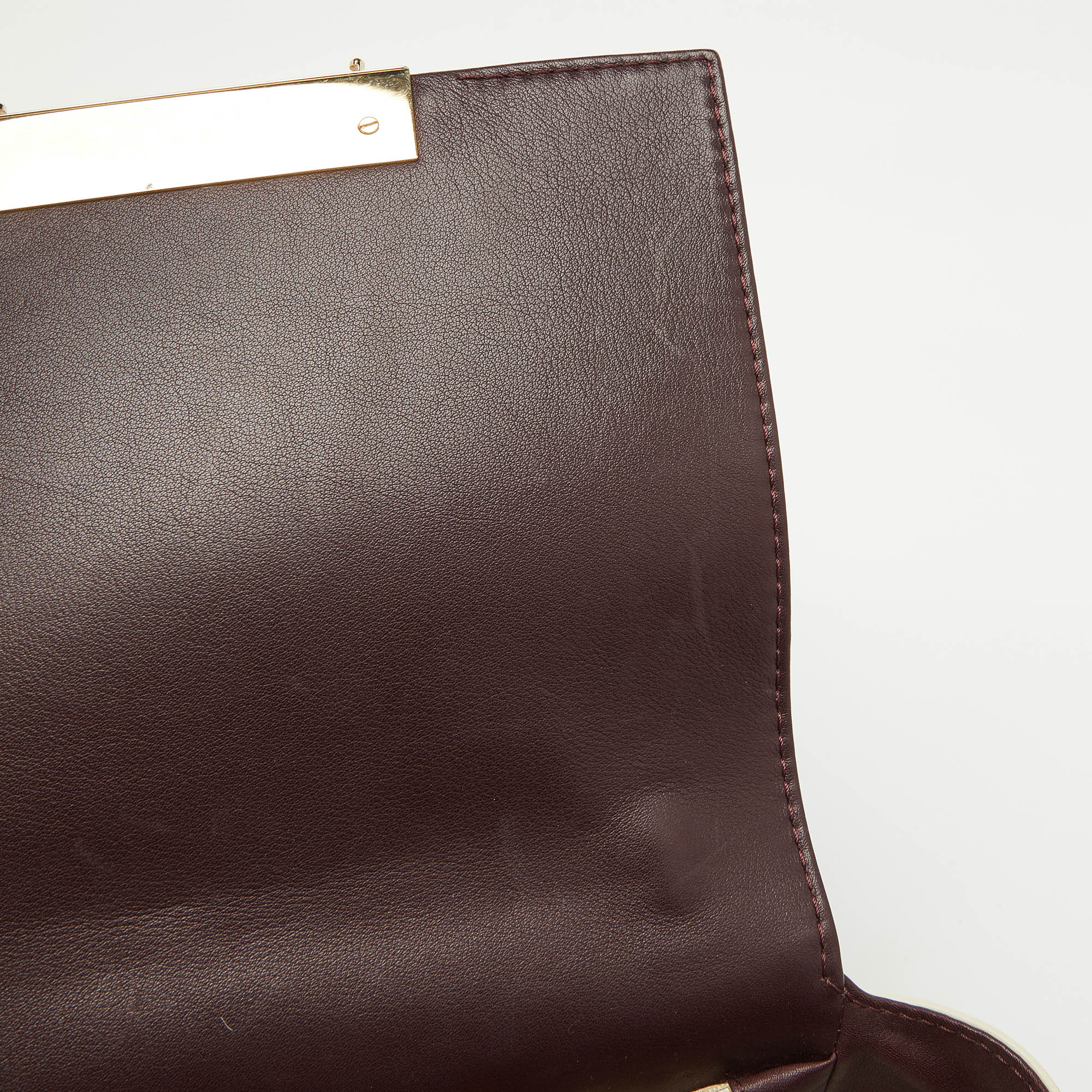 CH Carolina Herrera Tri Color Leather Flap Shoulder Bag 