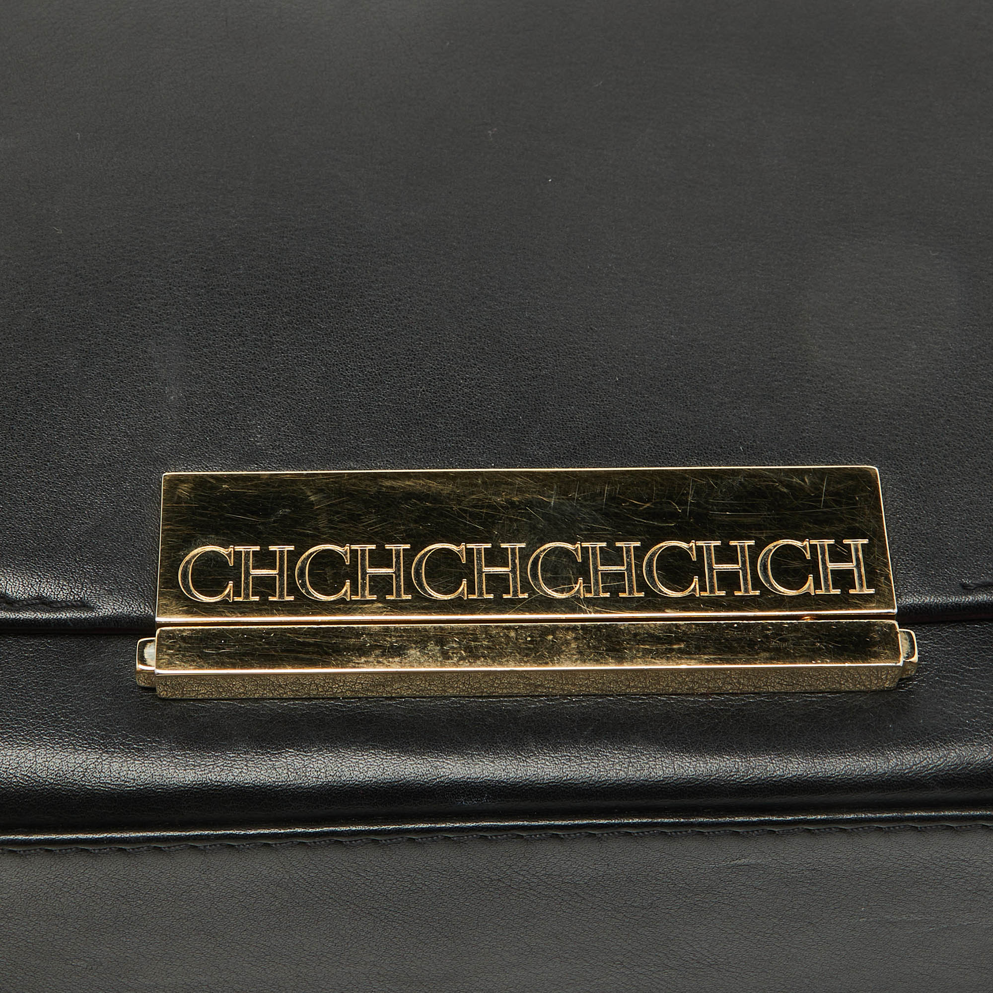 CH Carolina Herrera Tri Color Leather Flap Shoulder Bag 