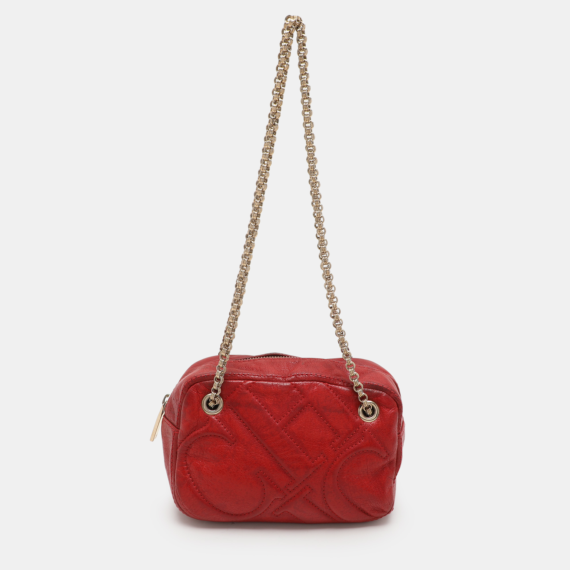 

CH Carolina Herrera Red Leather Chain Shoulder Bag