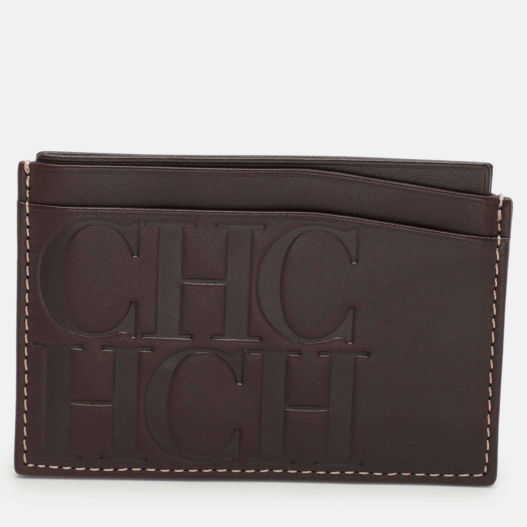 

CH Carolina Herrera Brown Leather Card Holder