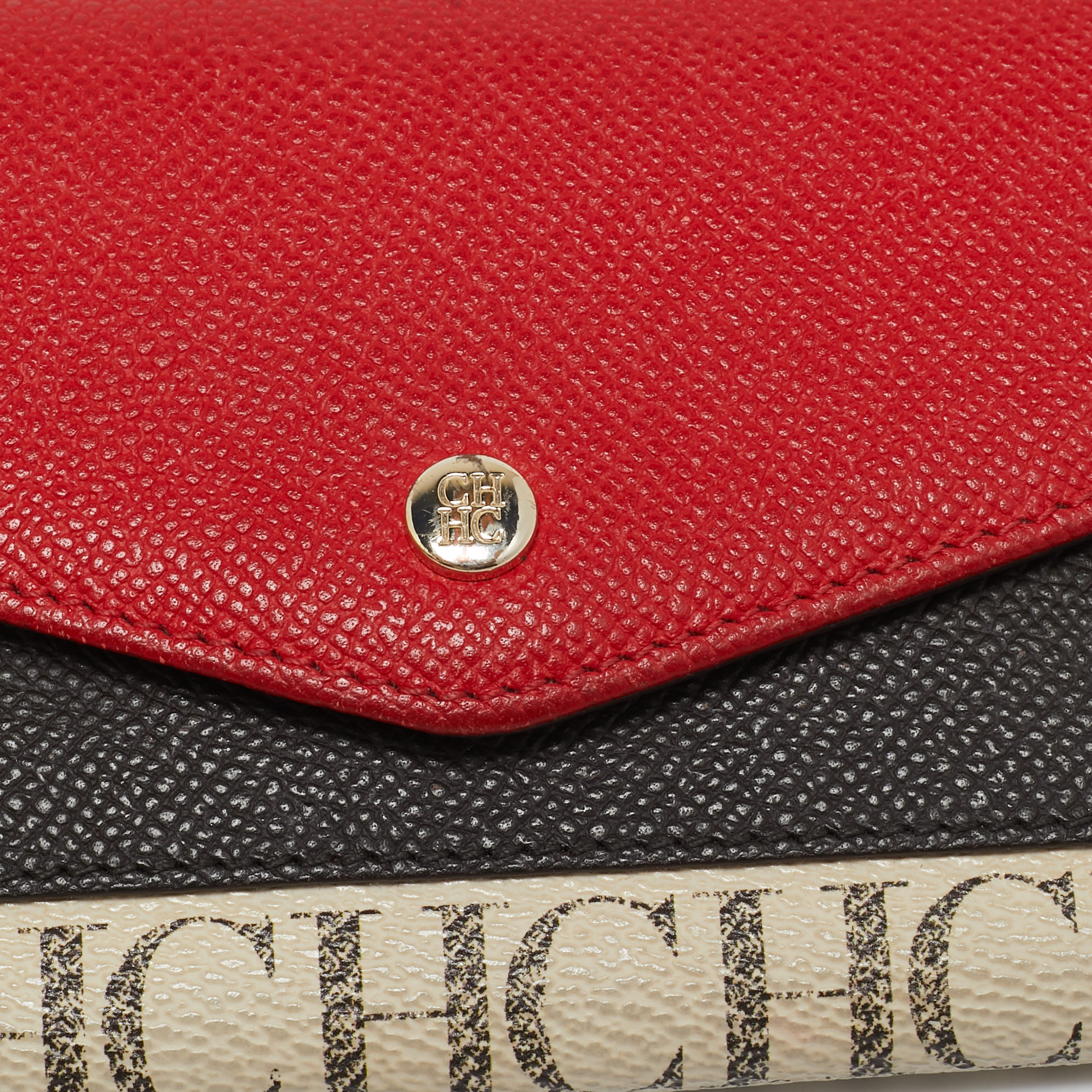 CH Carolina Herrera Multicolor Monogram Coated Canvas and Leather Trifold Wallet 