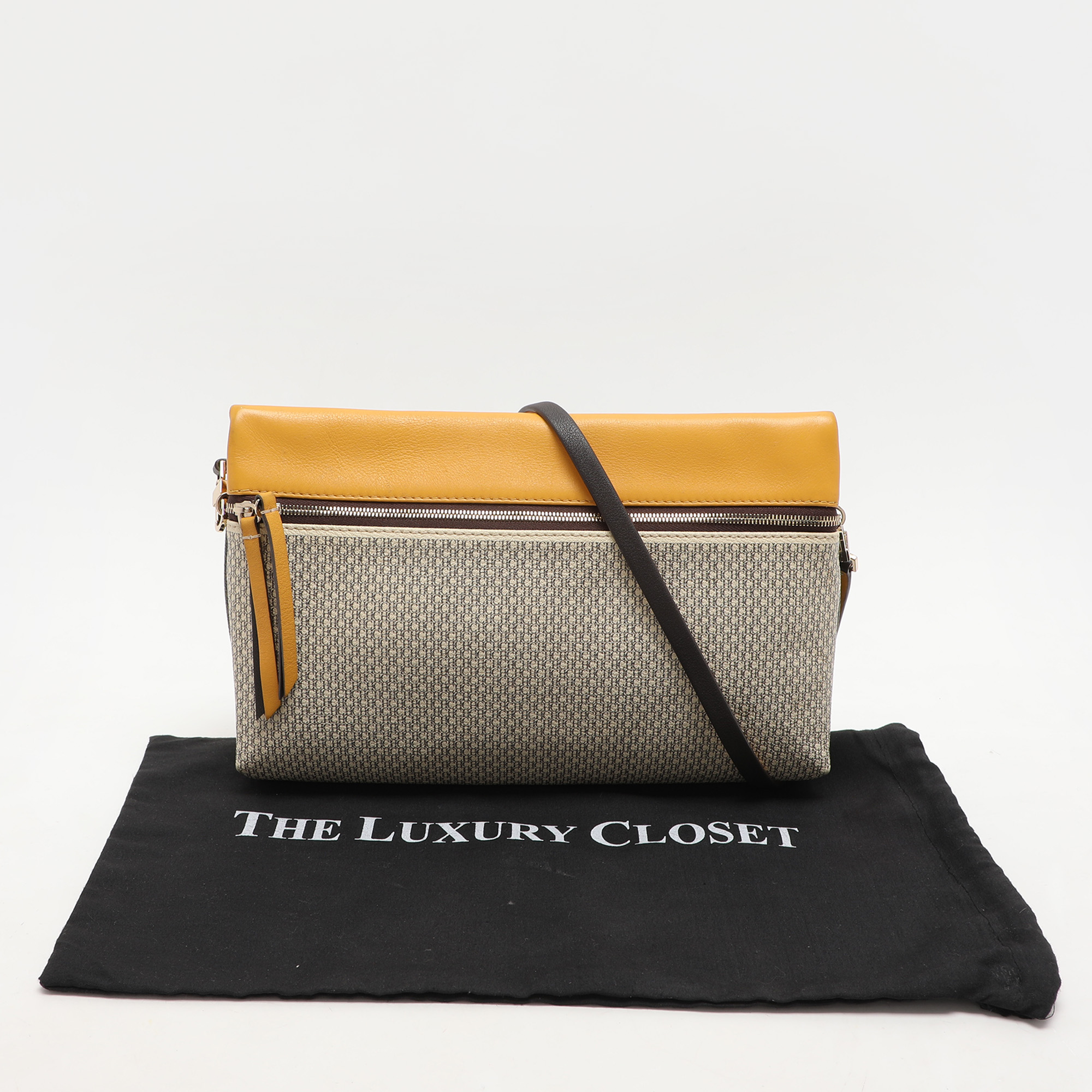 CH Carolina Herrera Multicolor Monogram Coated Canvas and Leather Zip Crossbody Bag 