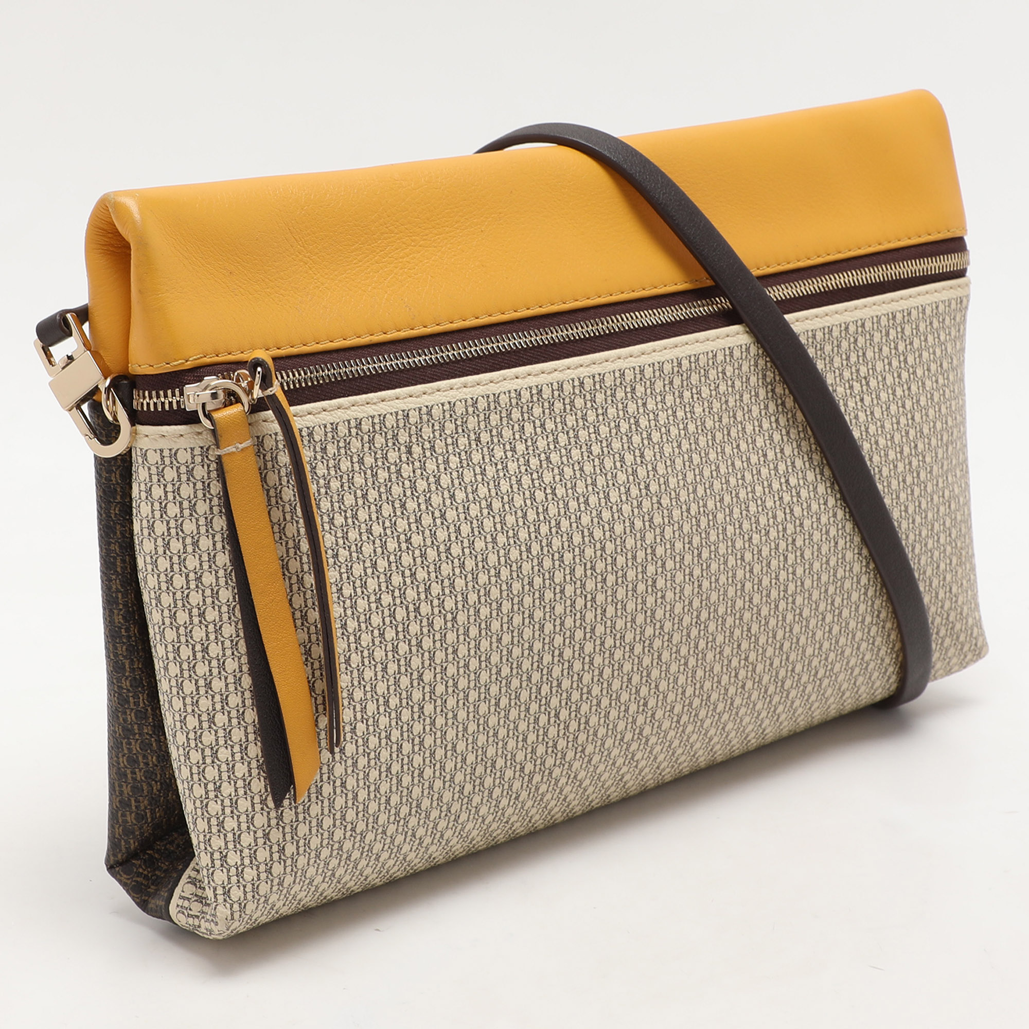 CH Carolina Herrera Multicolor Monogram Coated Canvas and Leather Zip Crossbody Bag 