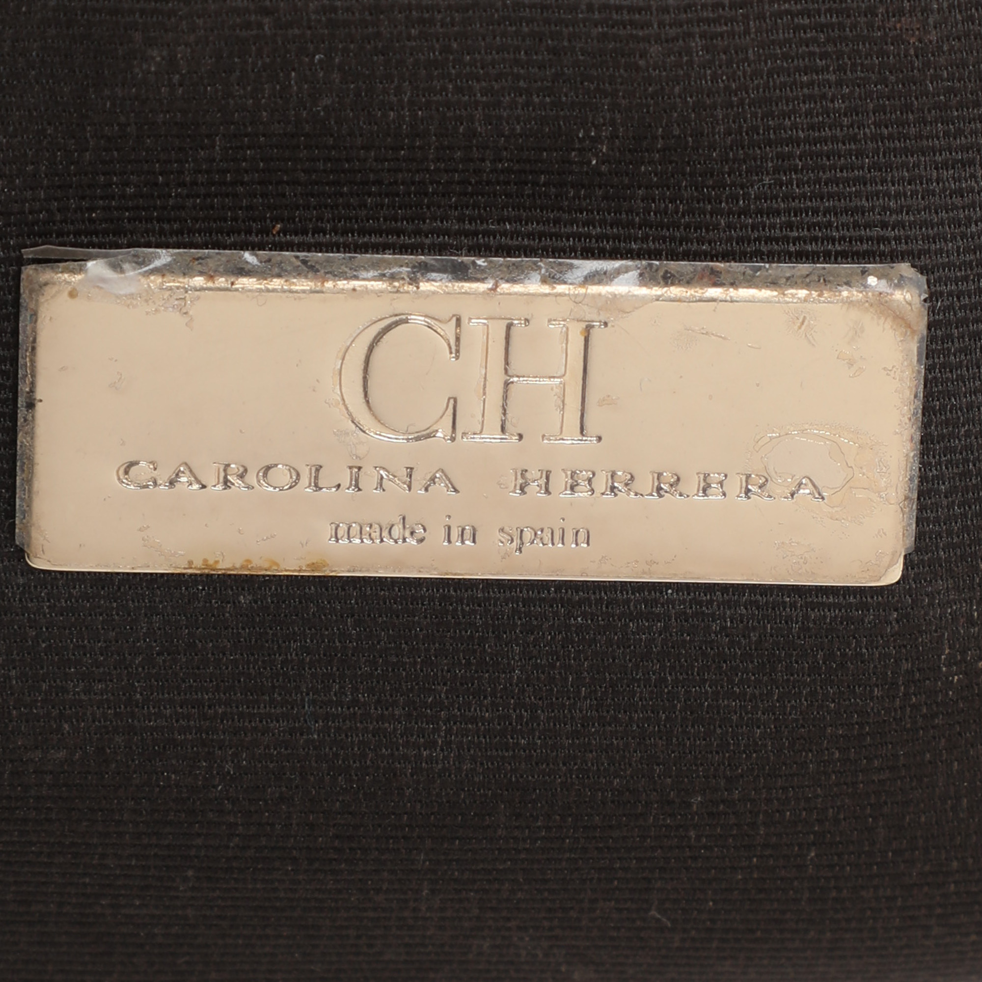 CH Carolina Herrera Brown Leather Chain Clutch 