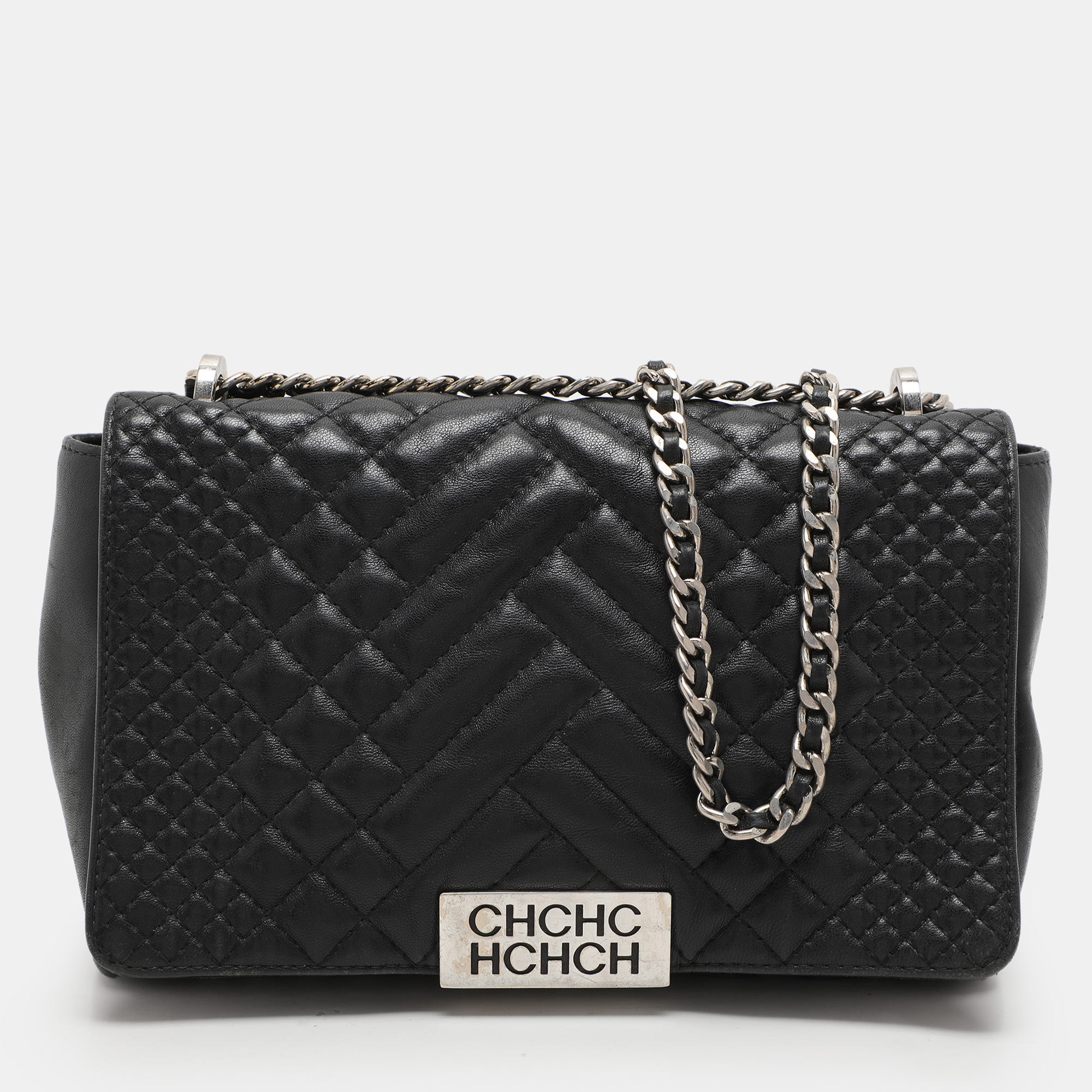 

CH Carolina Herrera Black Leather Shoulder Bag