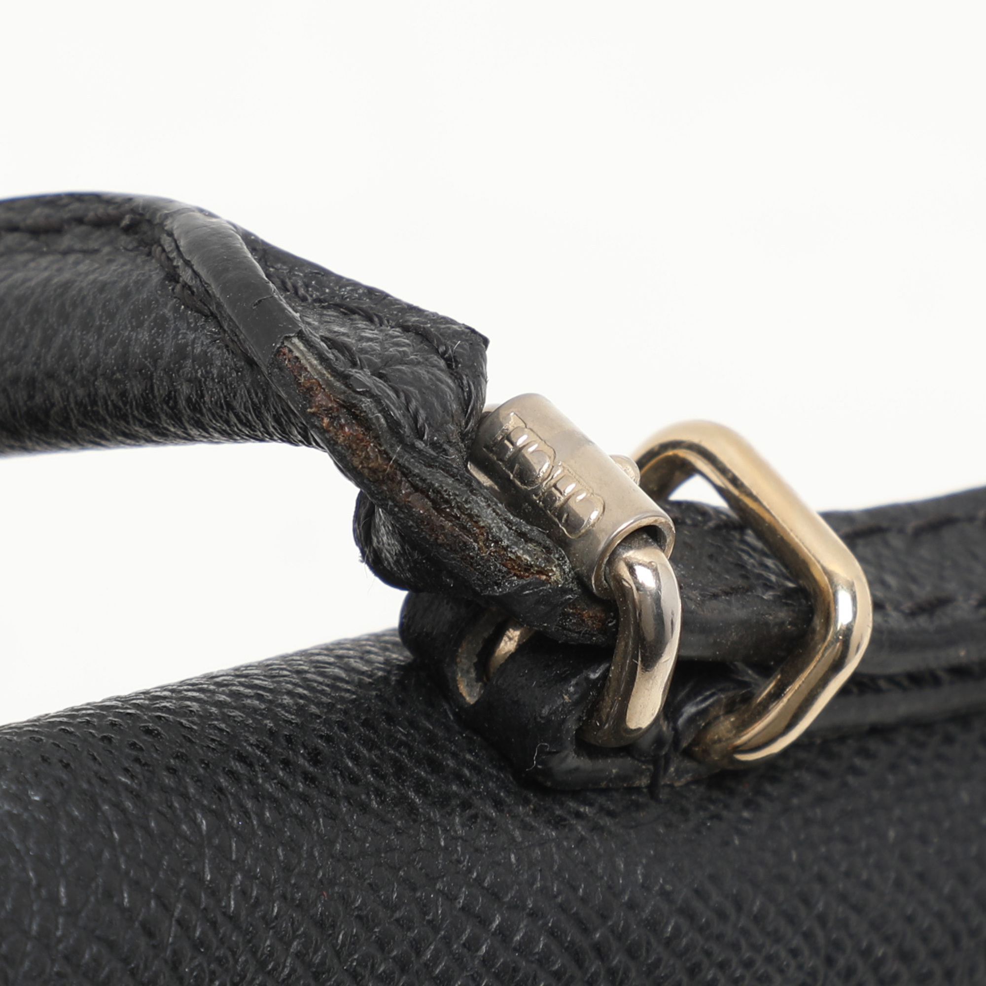 CH Carolina Herrera Black Leather Minuetto Flap Top Handle Bag 