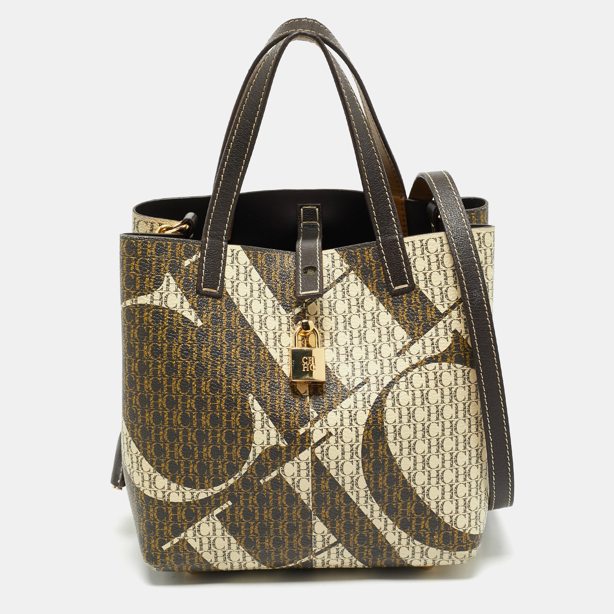 

CH Carolina Herrera Multicolor Monogram Coated Canvas and Leather Small Matryoshka Locked Tote