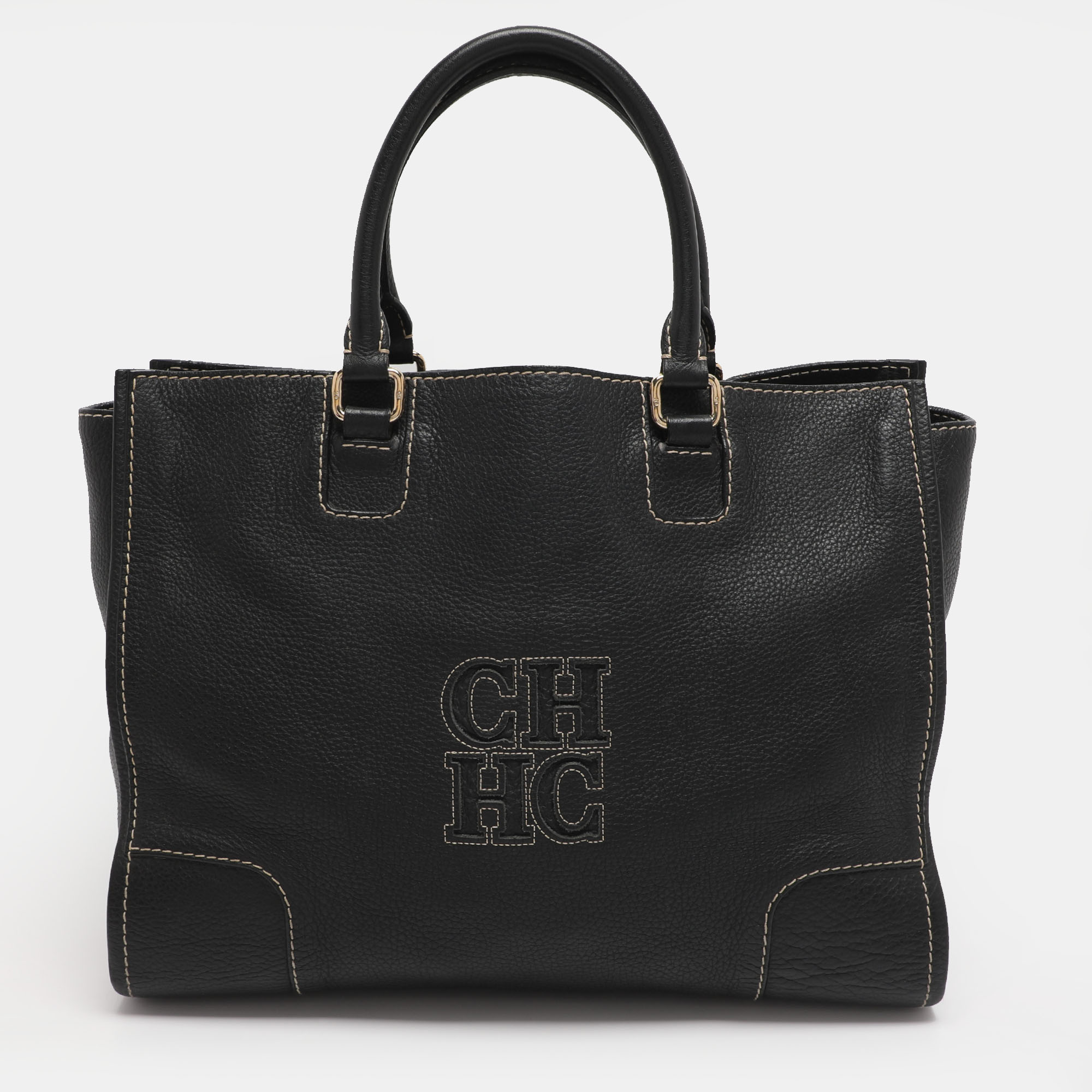 

CH Carolina Herrera Black Leather Tote