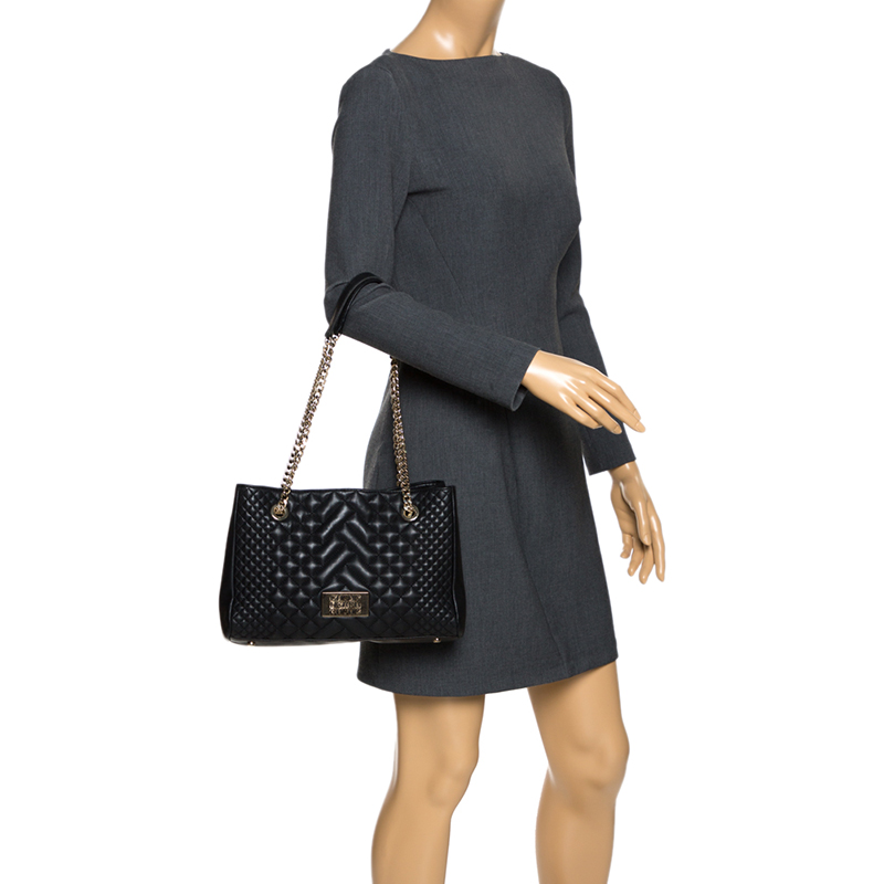 

Carolina Herrera Black Leather Tassel Shoulder Bag