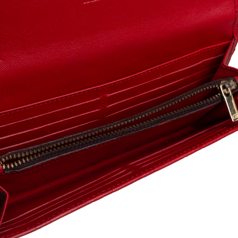 

Carolina Herrera Red Monogram Leather Continental Wallet
