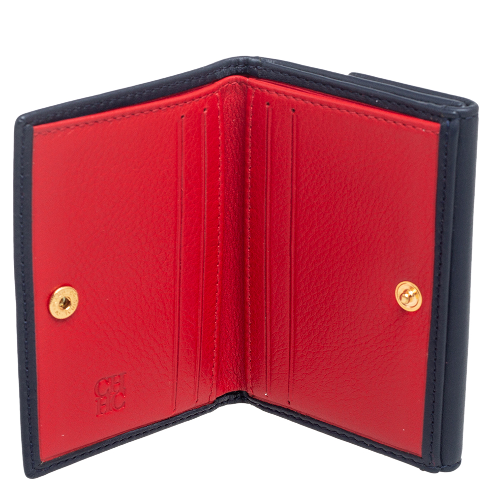 

CH Carolina Herrera Blue Leather Compact Wallet