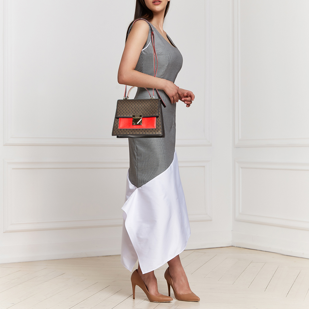 

CH Carolina Herrera Multicolor Monogram Coated Canvas and Leather Top Handle Bag