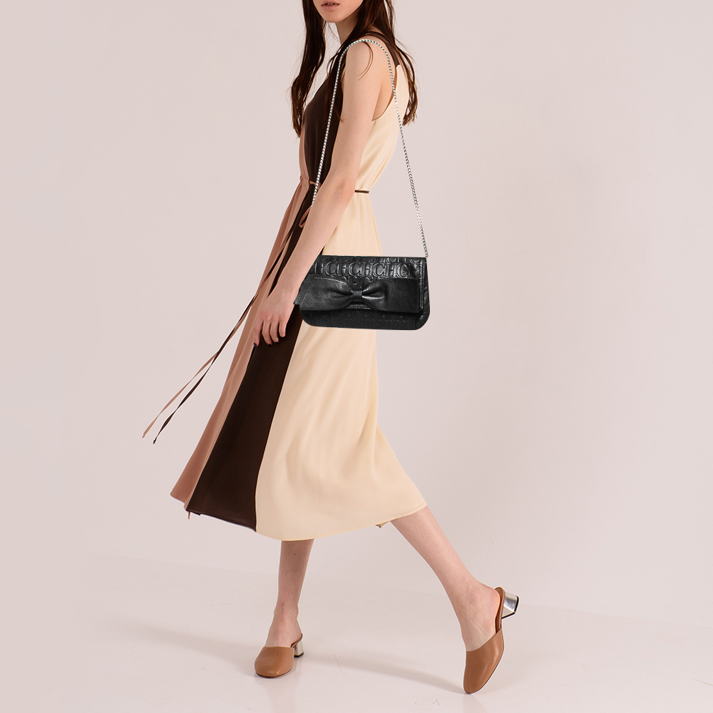 

CH Carolina Herrera Black Leather Audrey Shoulder Bag
