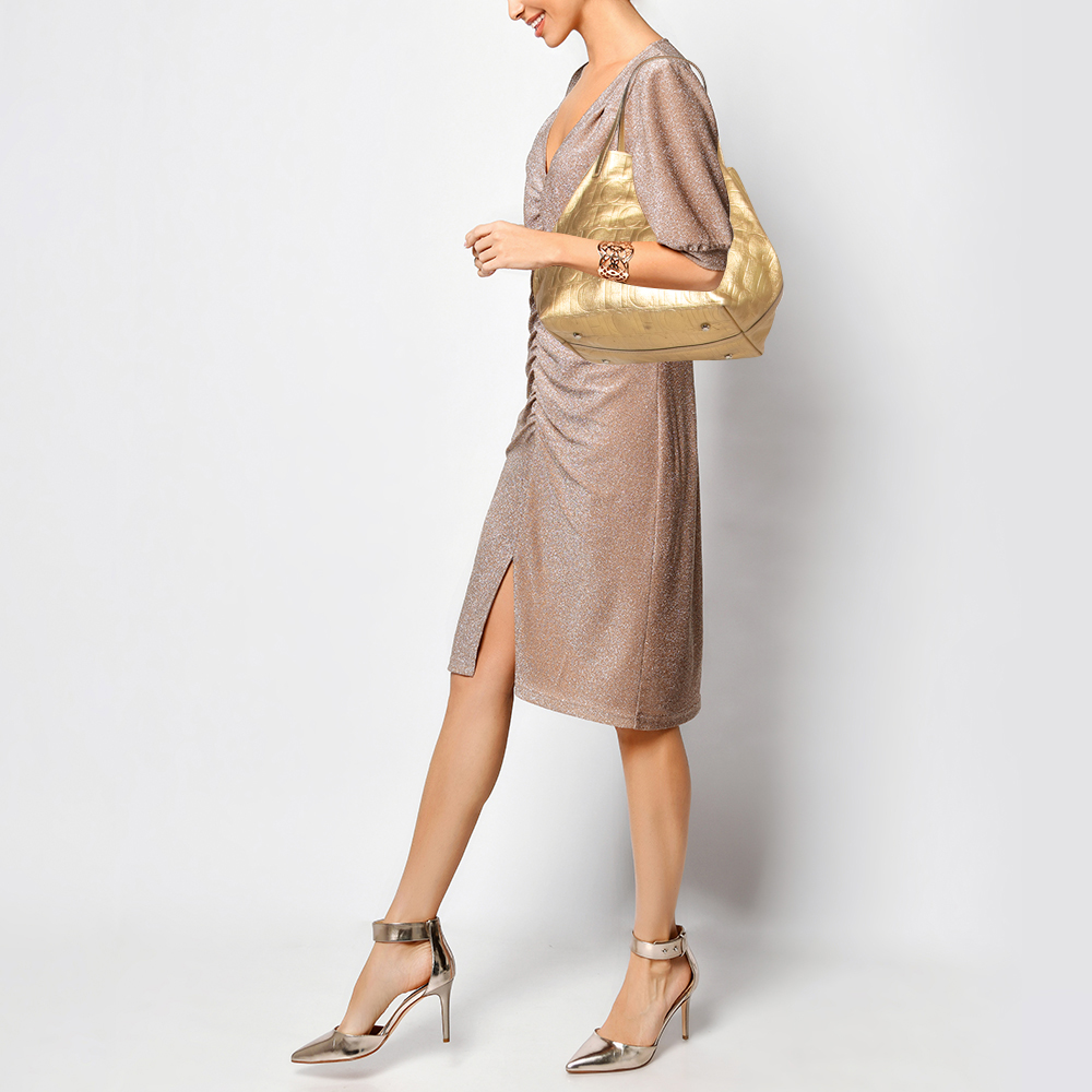 

CH Carolina Herrera Gold Leather Matryoshka Tote