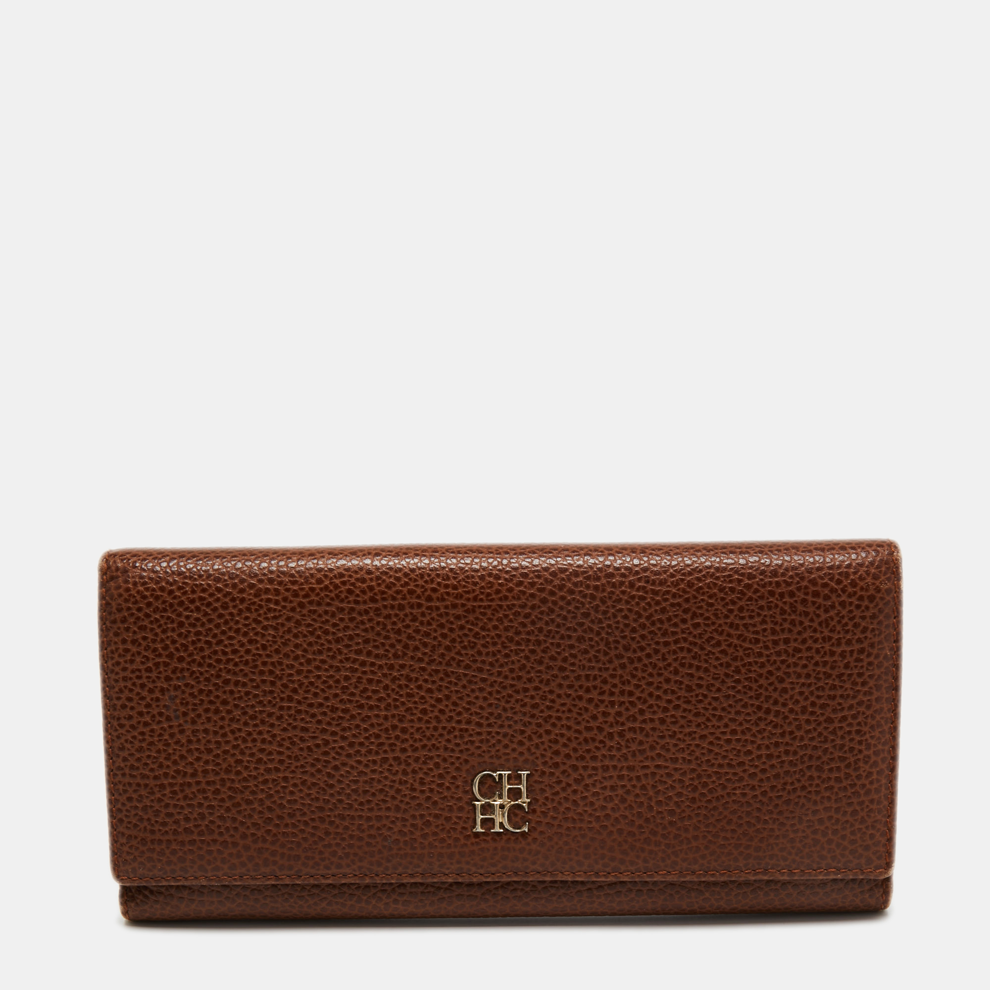 

CH Carolina Herrera Brown Leather Continental Flap Wallet